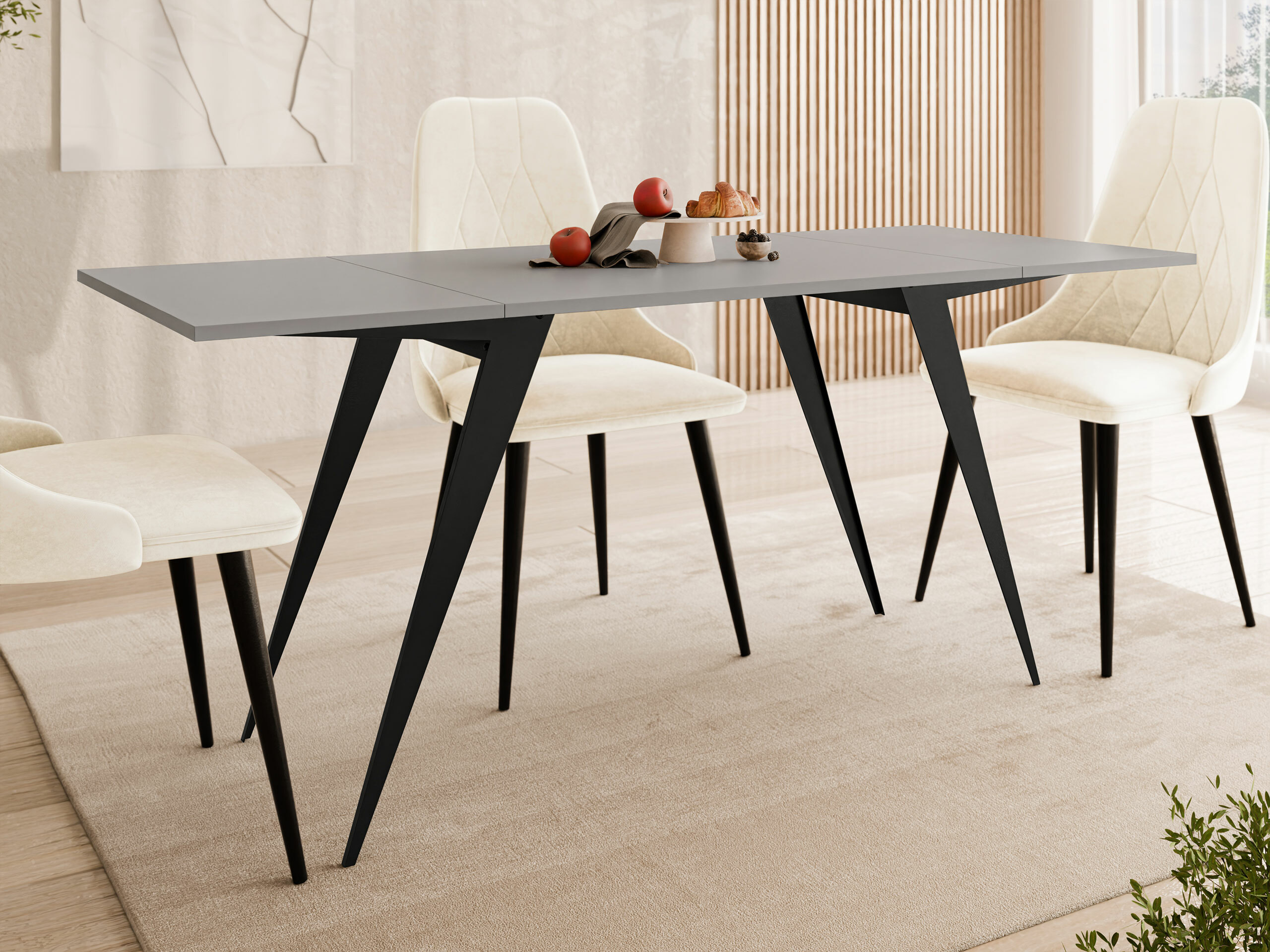 Tavolino trasformabile Oswego 150 (Grafite + Nero)