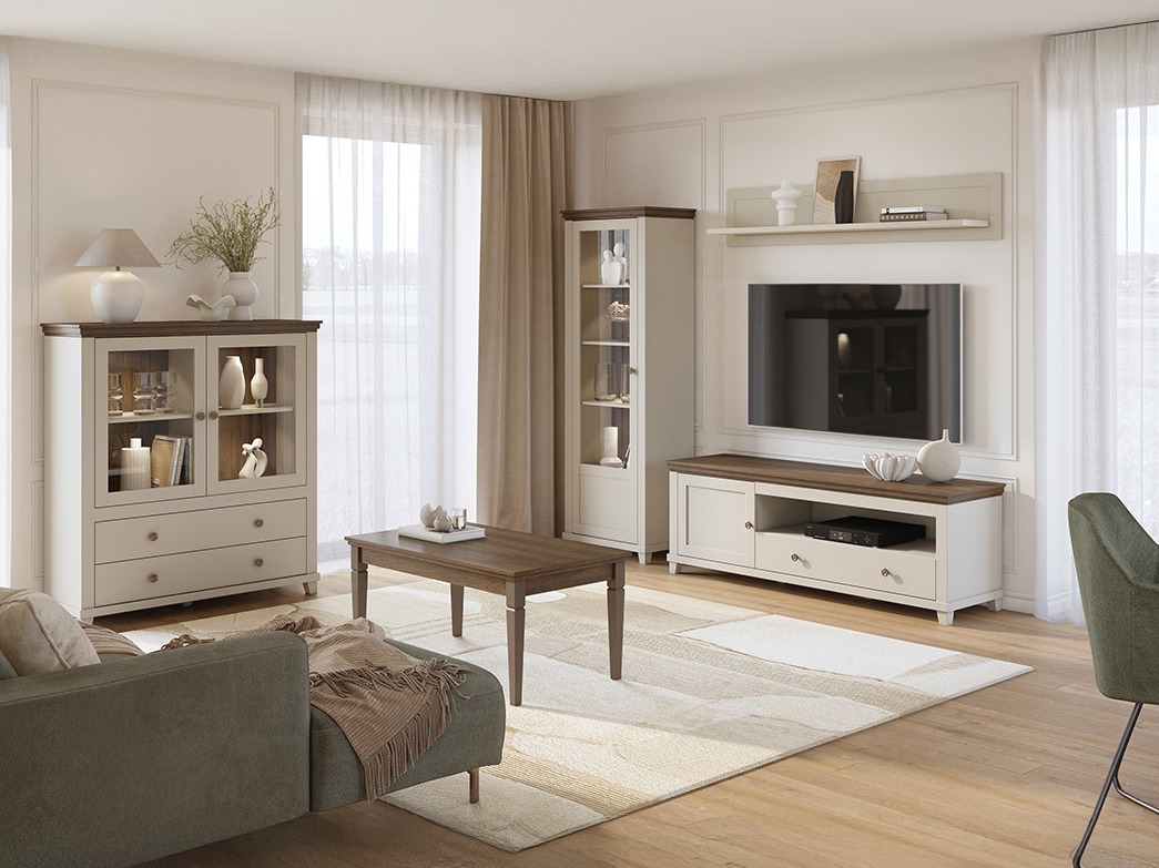 Cassettiera Tolnue 105 (Beige chiaro + Quercia)