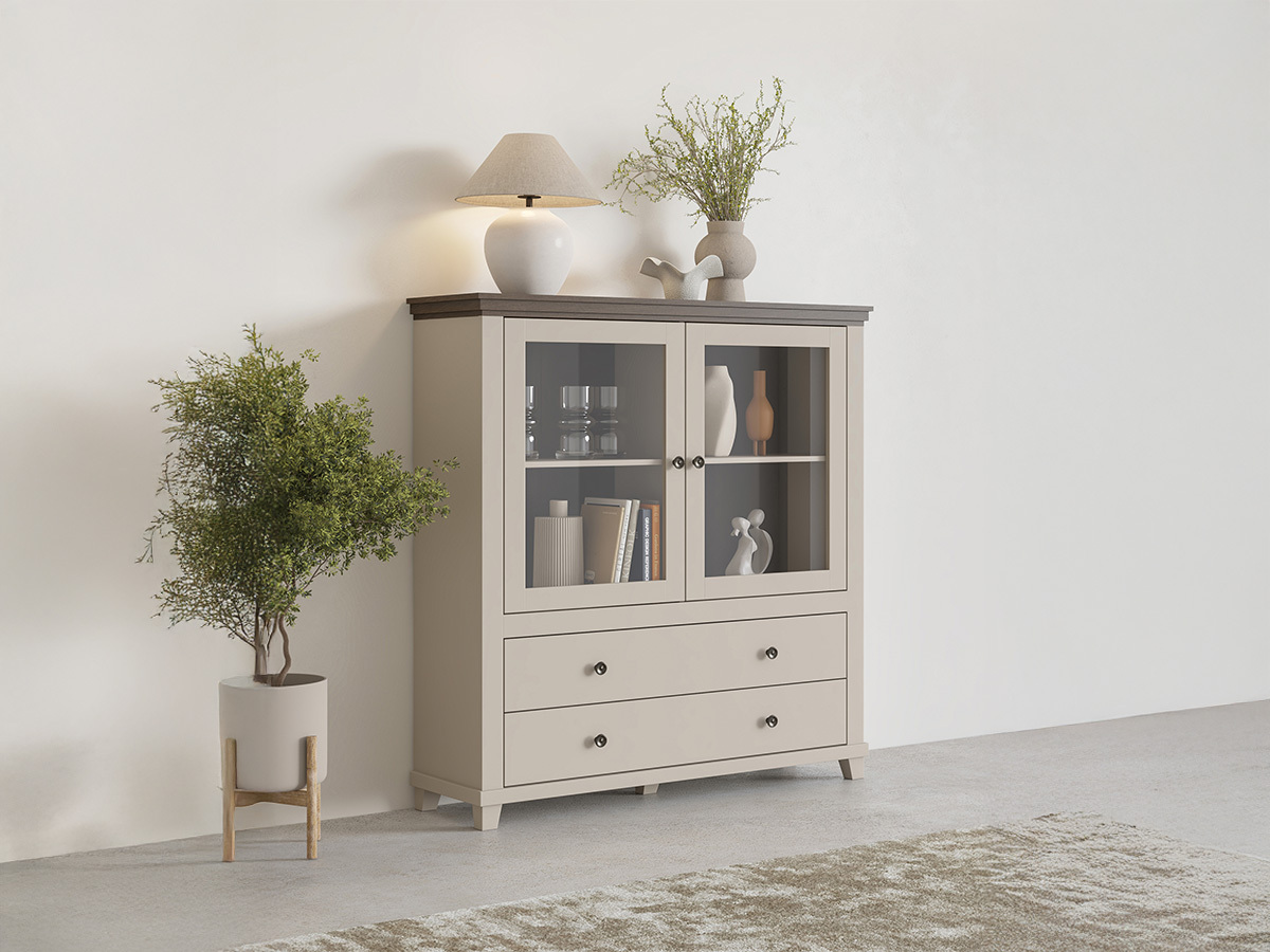 Cassettiera Tolnue 105 (Beige chiaro + Quercia)