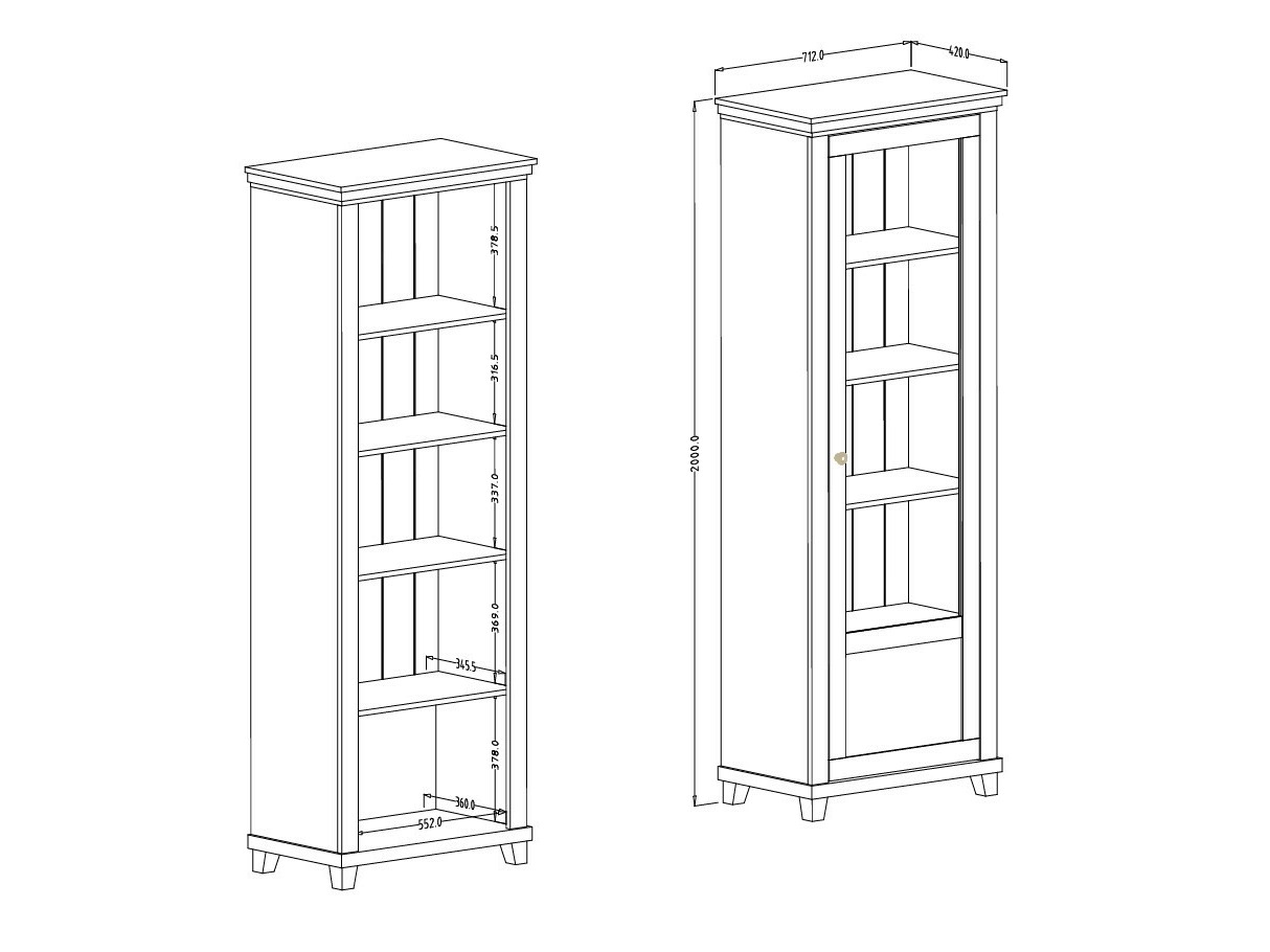 Scaffale Tolnue 101 (Verde scuro + Quercia di lefkada)