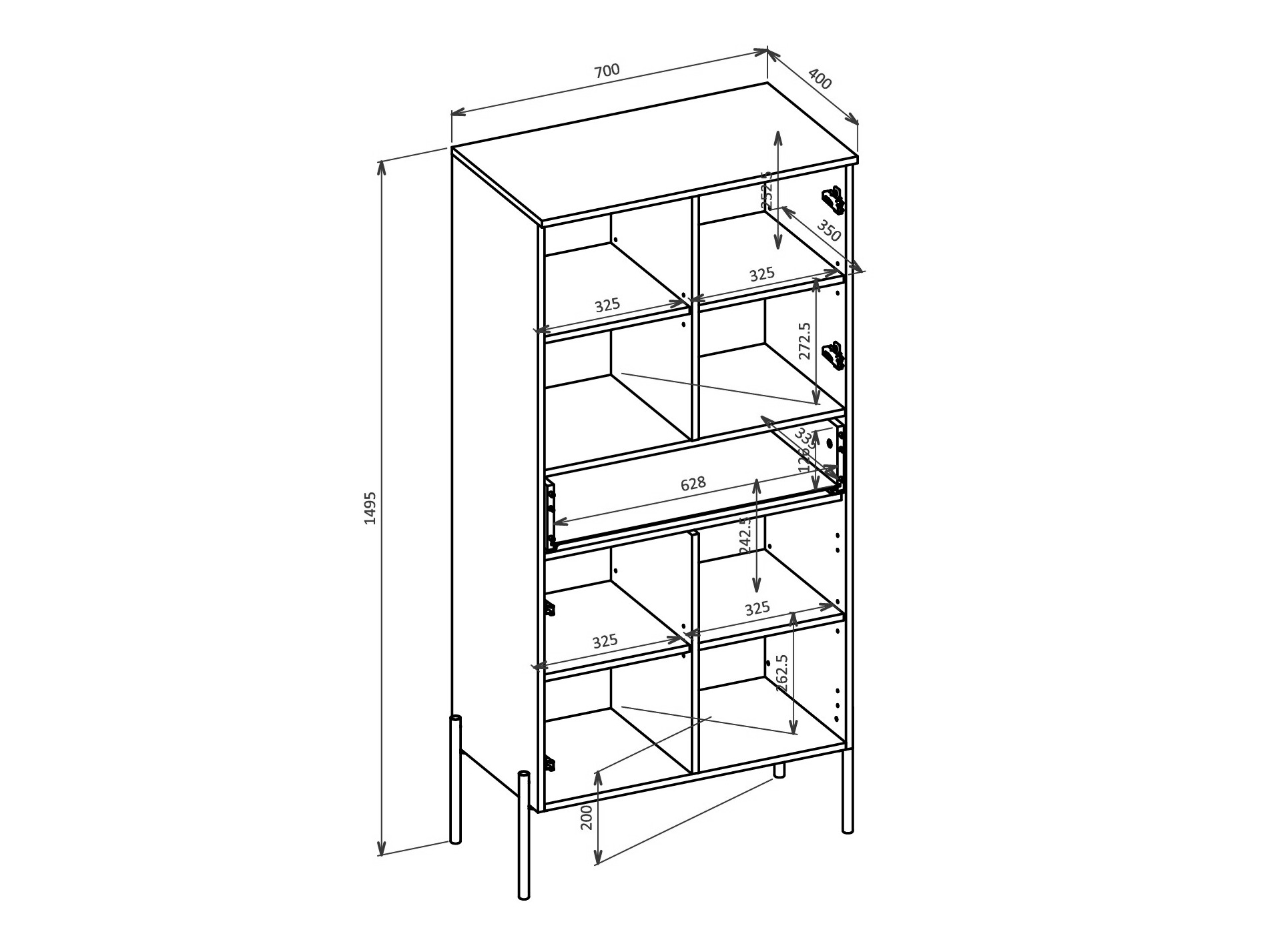 Scaffale Levtenu 120 (Quercia)