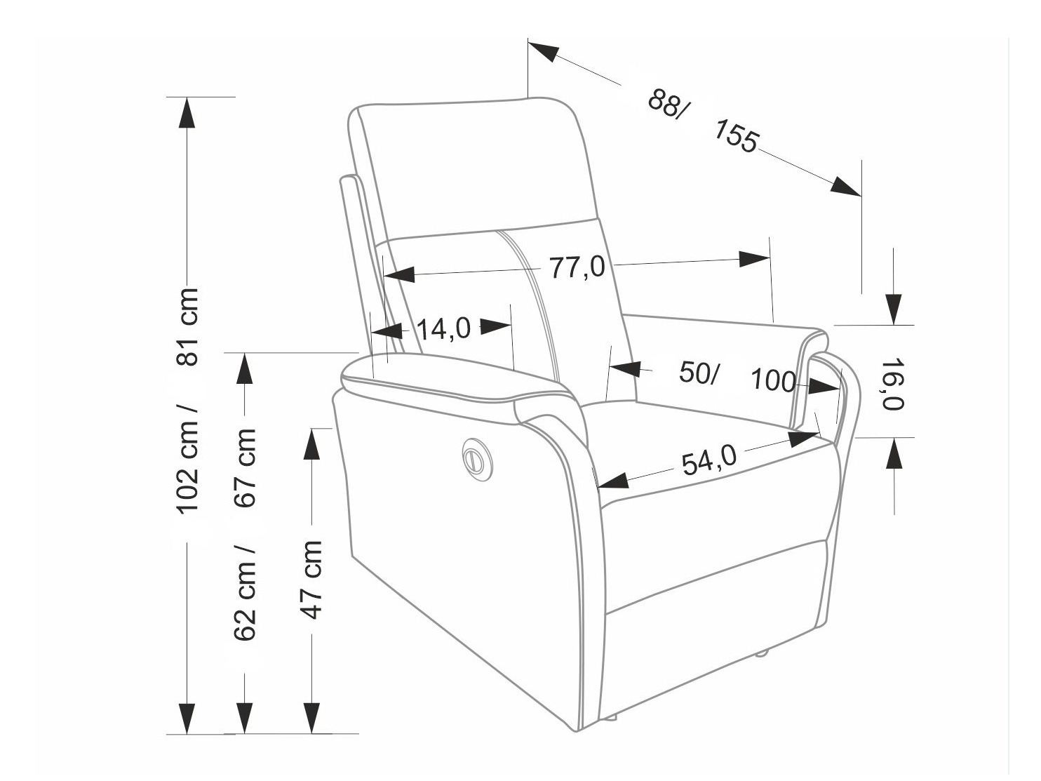 Poltrona regolabile Houston 2081 (Grigio)