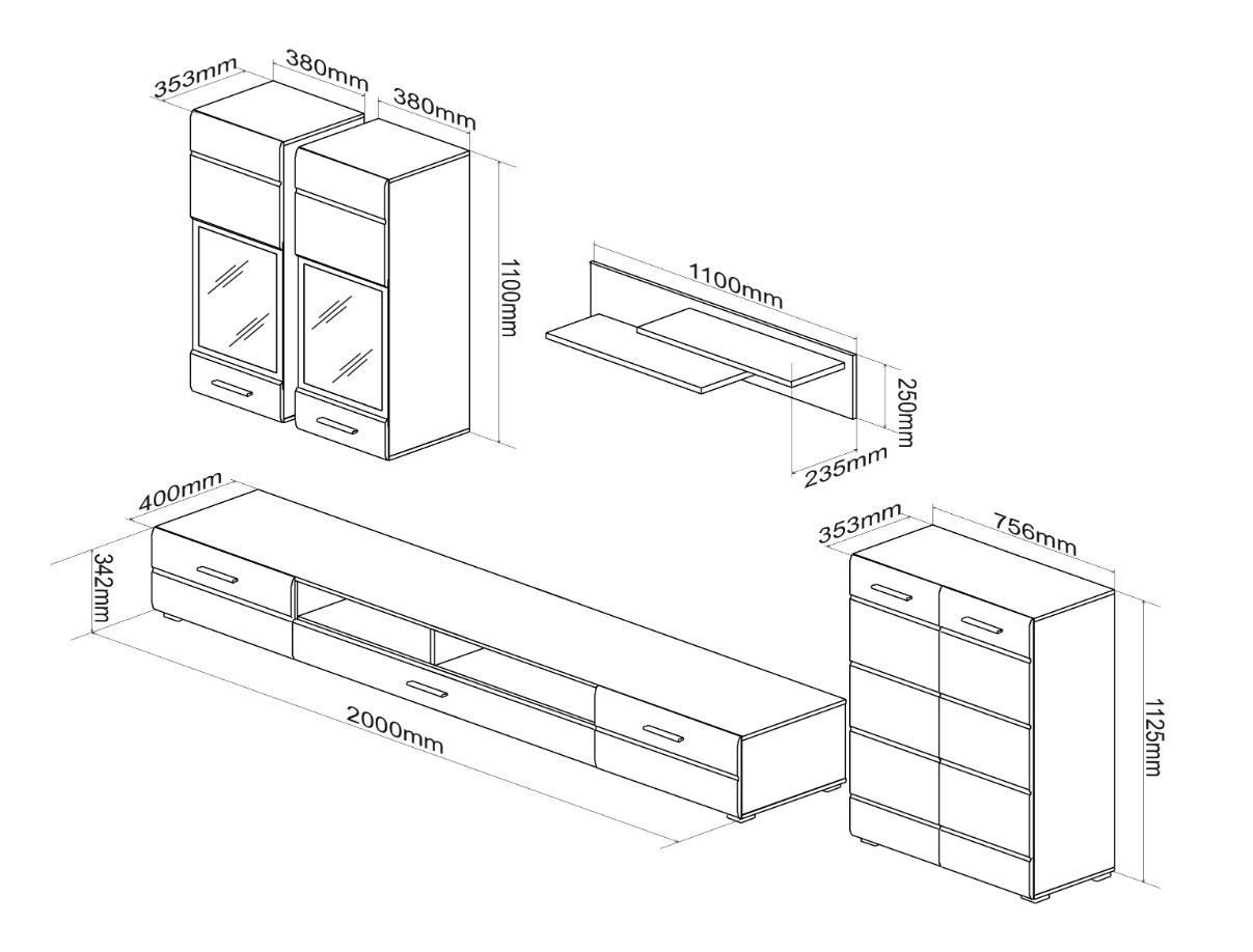 Parete attrezzata Houston 2085