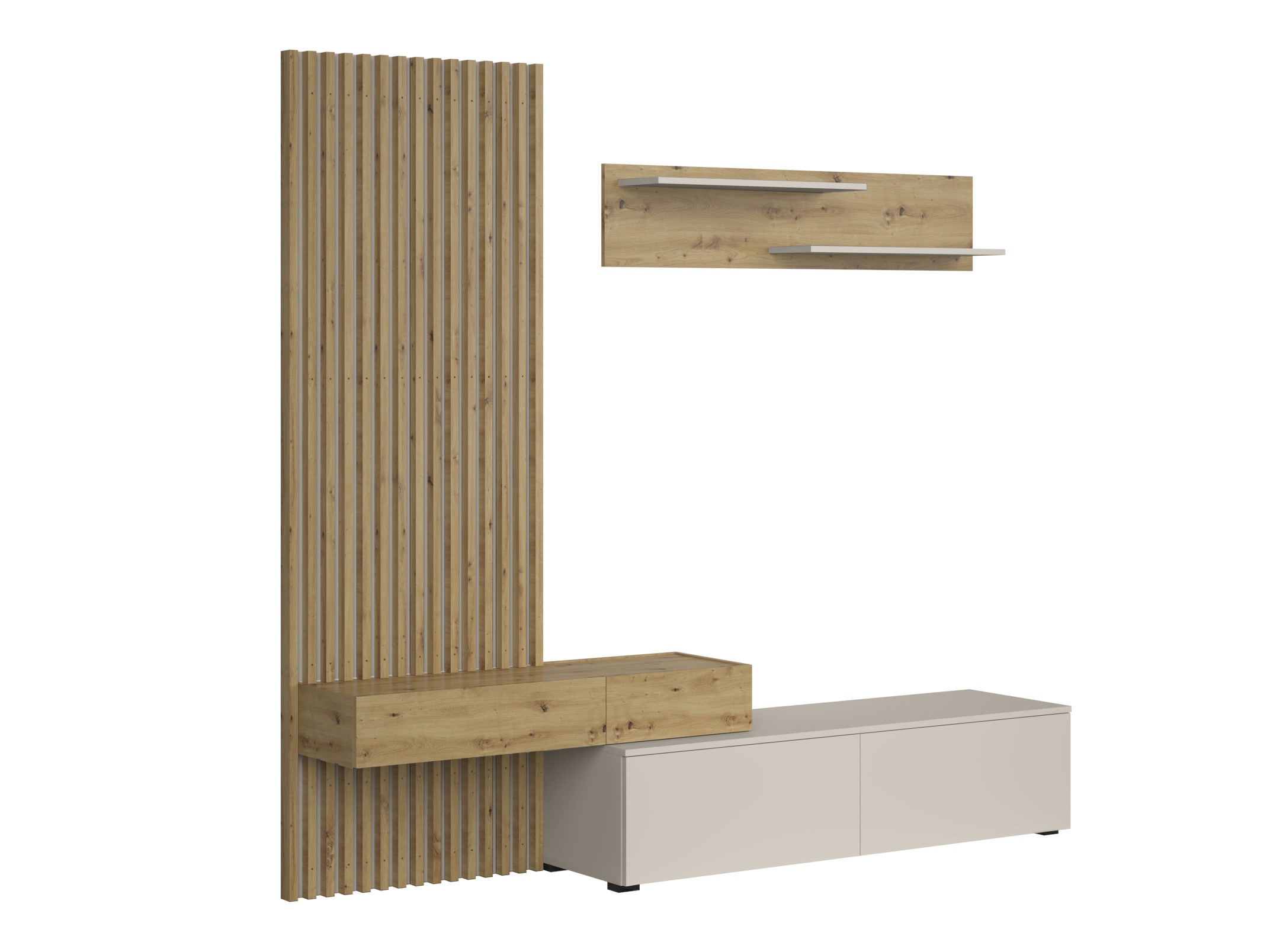 Parete attrezzata Houston 2086 (Rovere Artisan + Cachemire)