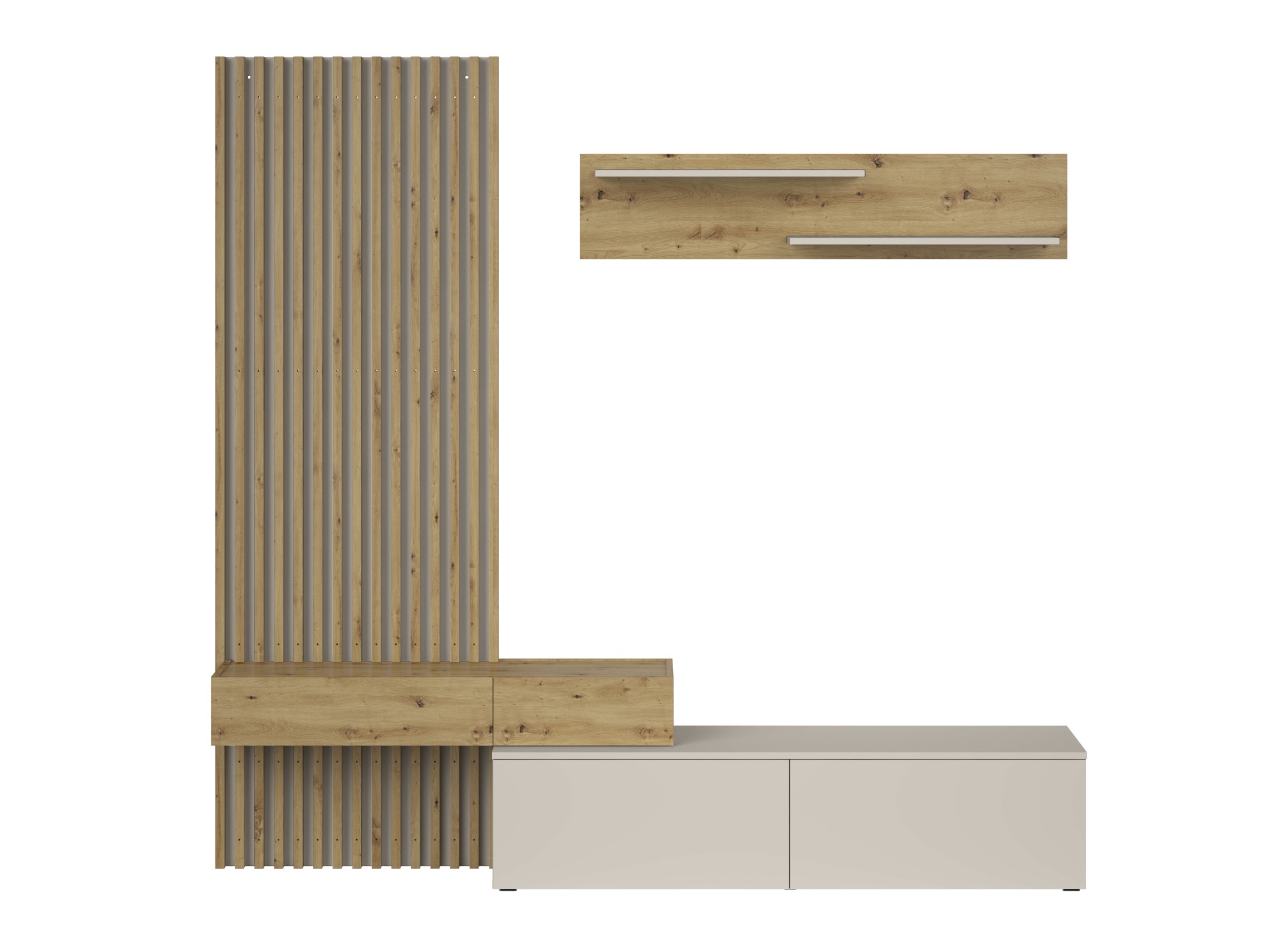 Parete attrezzata Houston 2086 (Rovere Artisan + Cachemire)