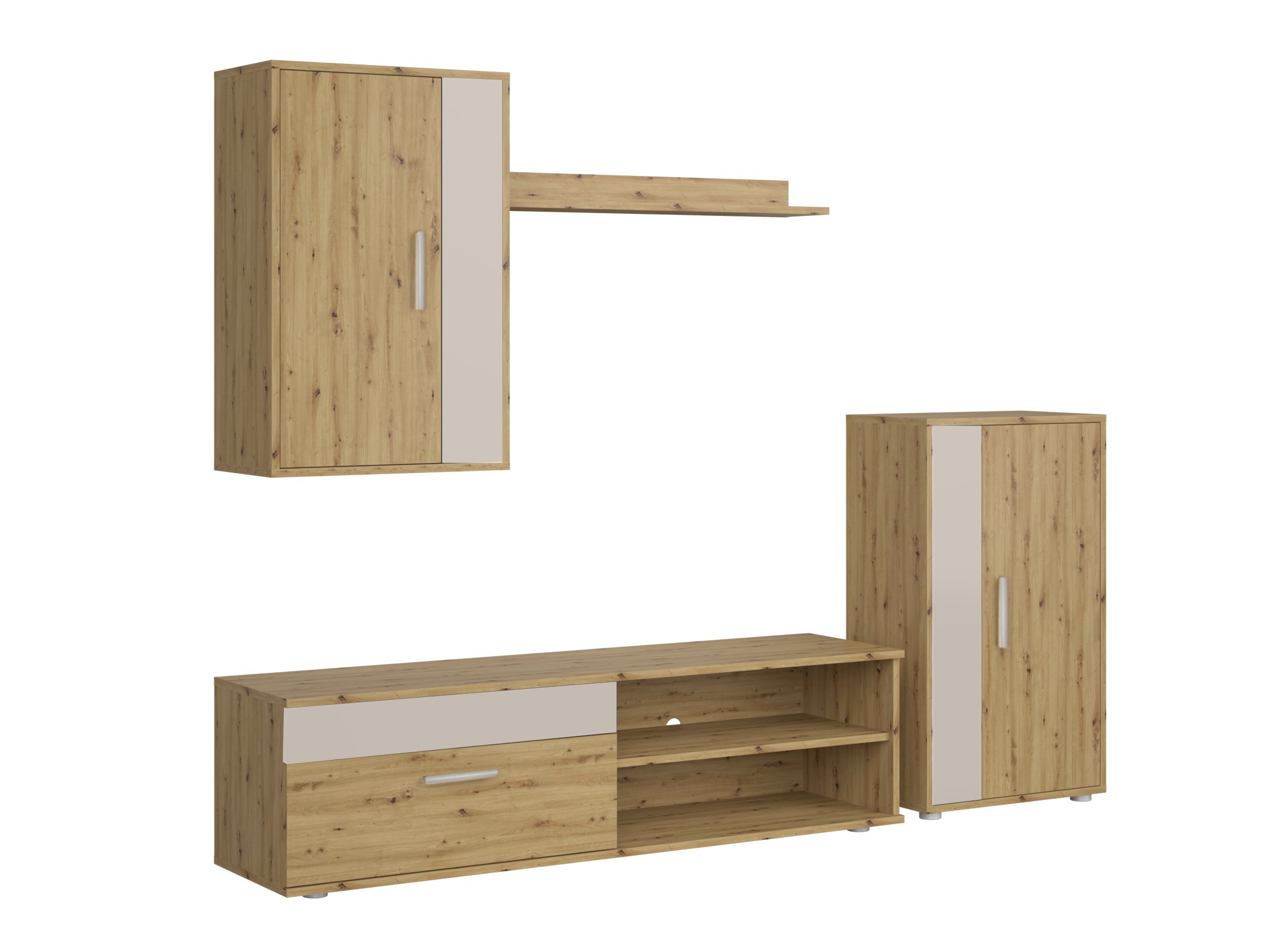 Parete attrezzata Houston 2087 (Rovere Artisan + Cachemire)