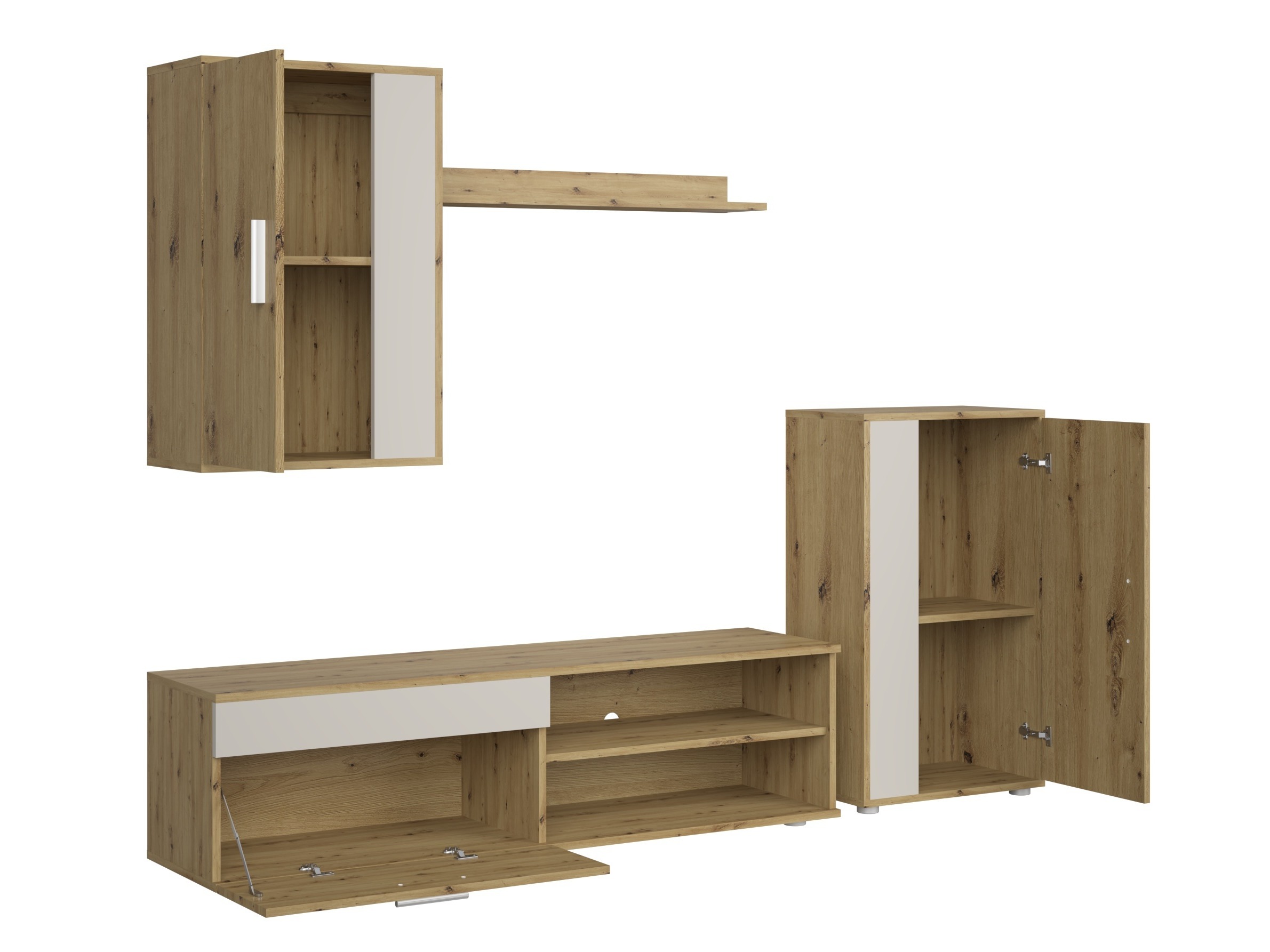 Parete attrezzata Houston 2087 (Rovere Artisan + Cachemire)