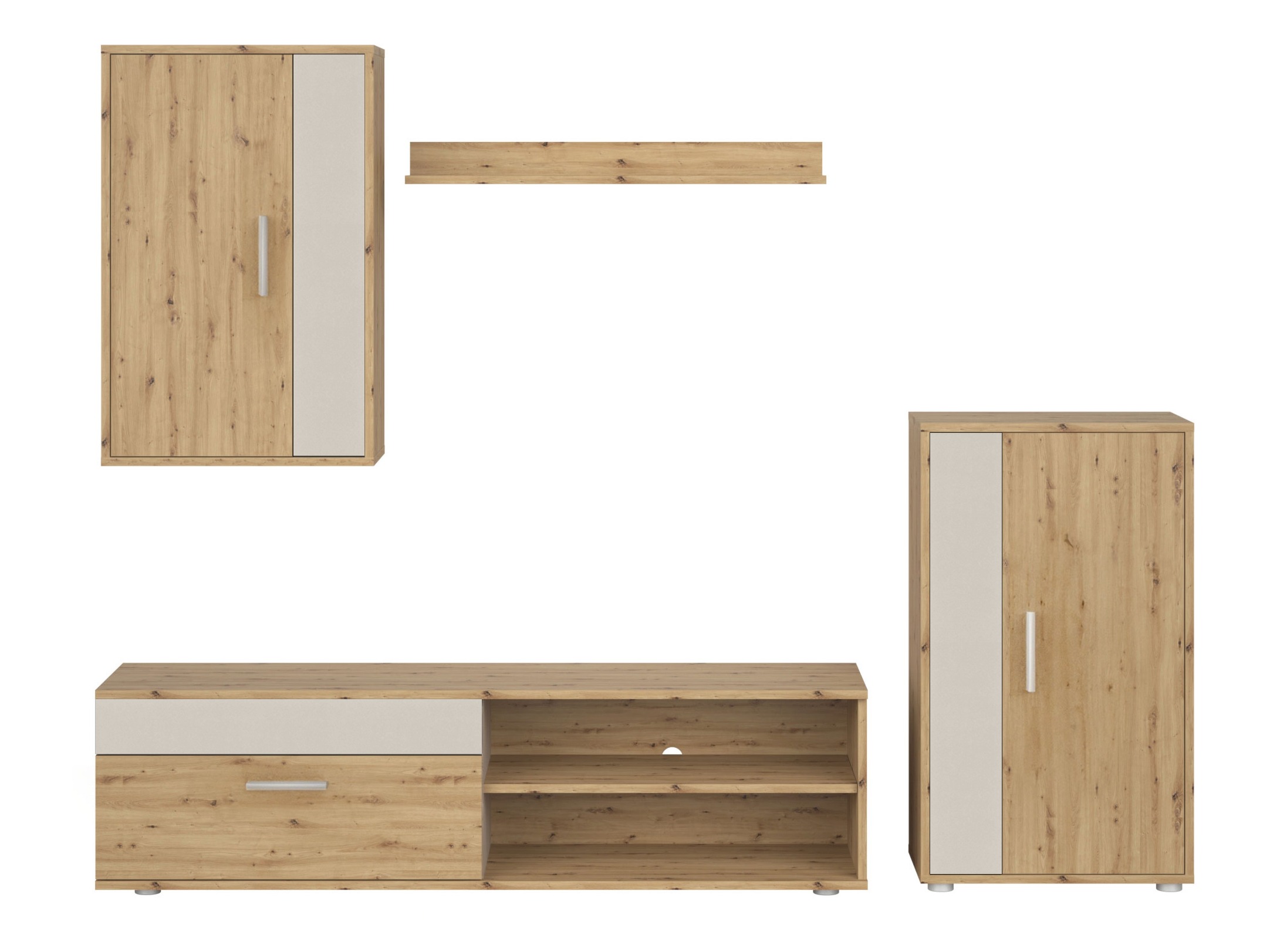 Parete attrezzata Houston 2087 (Rovere Artisan + Cachemire)