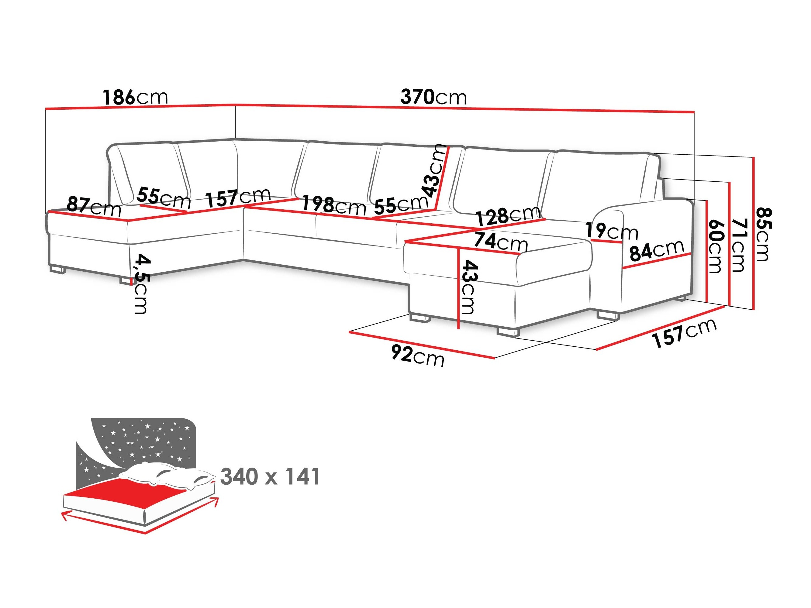 Divano angolare Comfivo Flumen III (Maya 03)