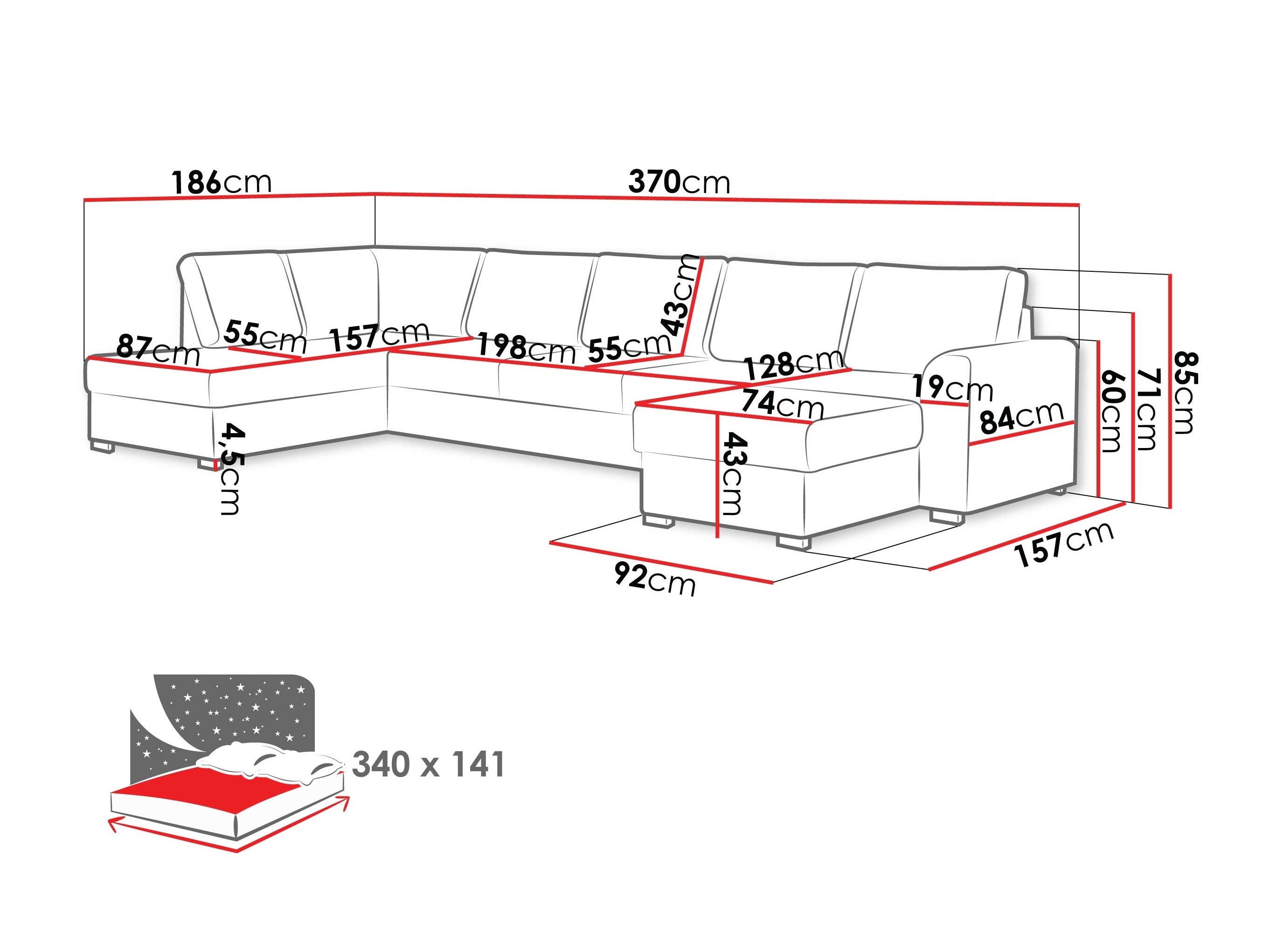 Divano angolare Comfivo Flumen III (Maya 03)