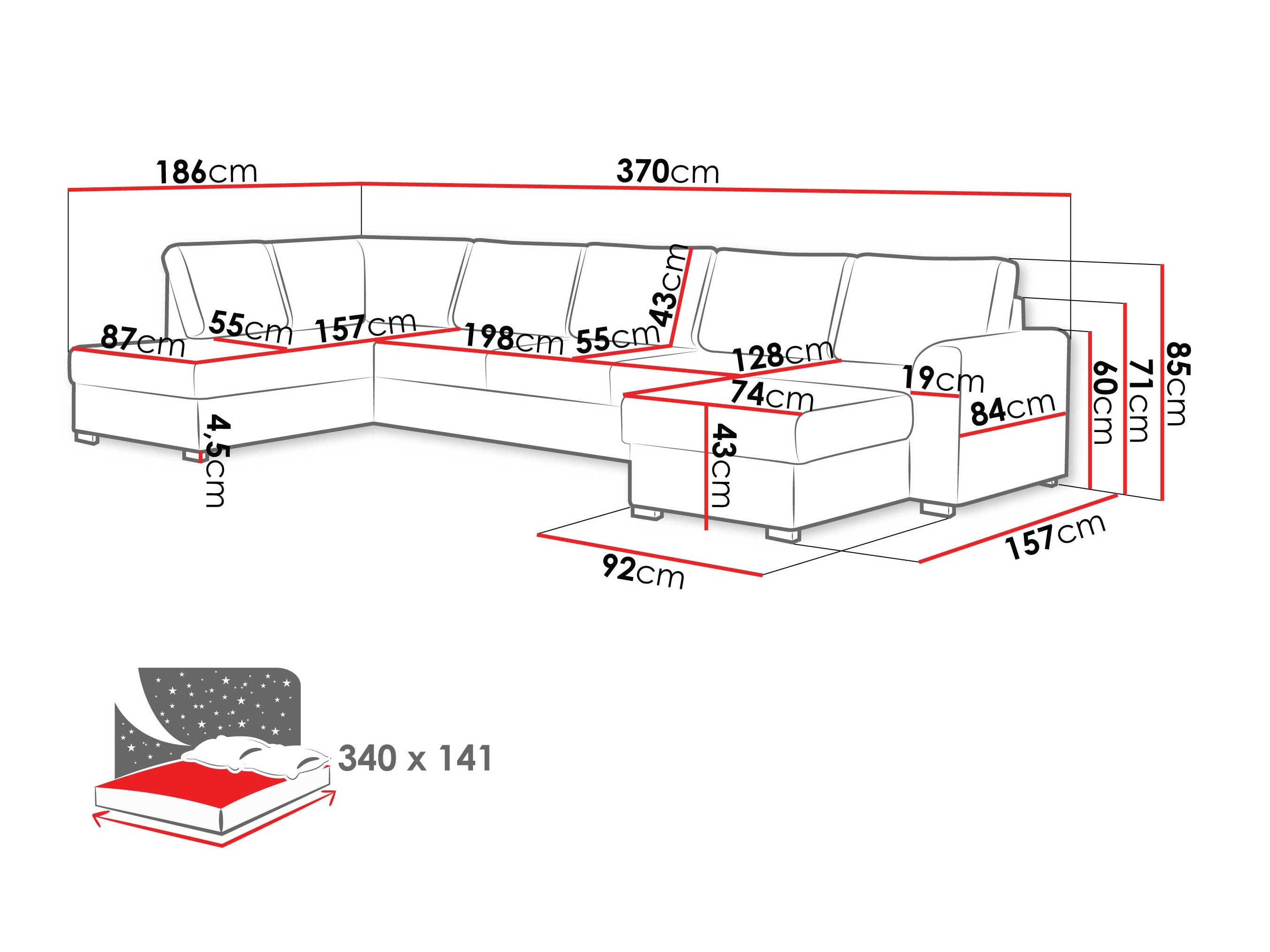 Divano angolare Comfivo Flumen III (Maya 05)