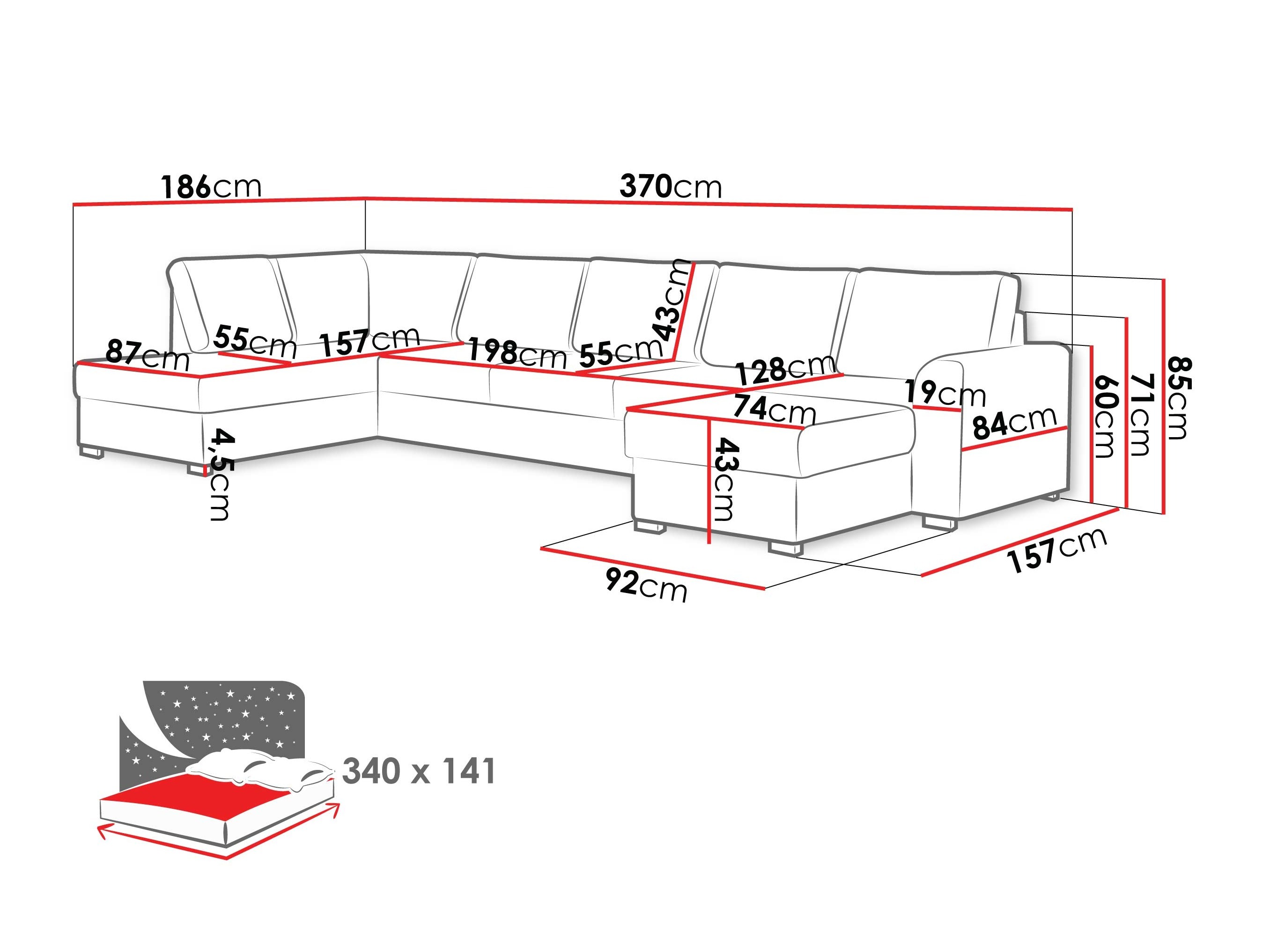 Divano angolare Comfivo Flumen III (Piano 26)