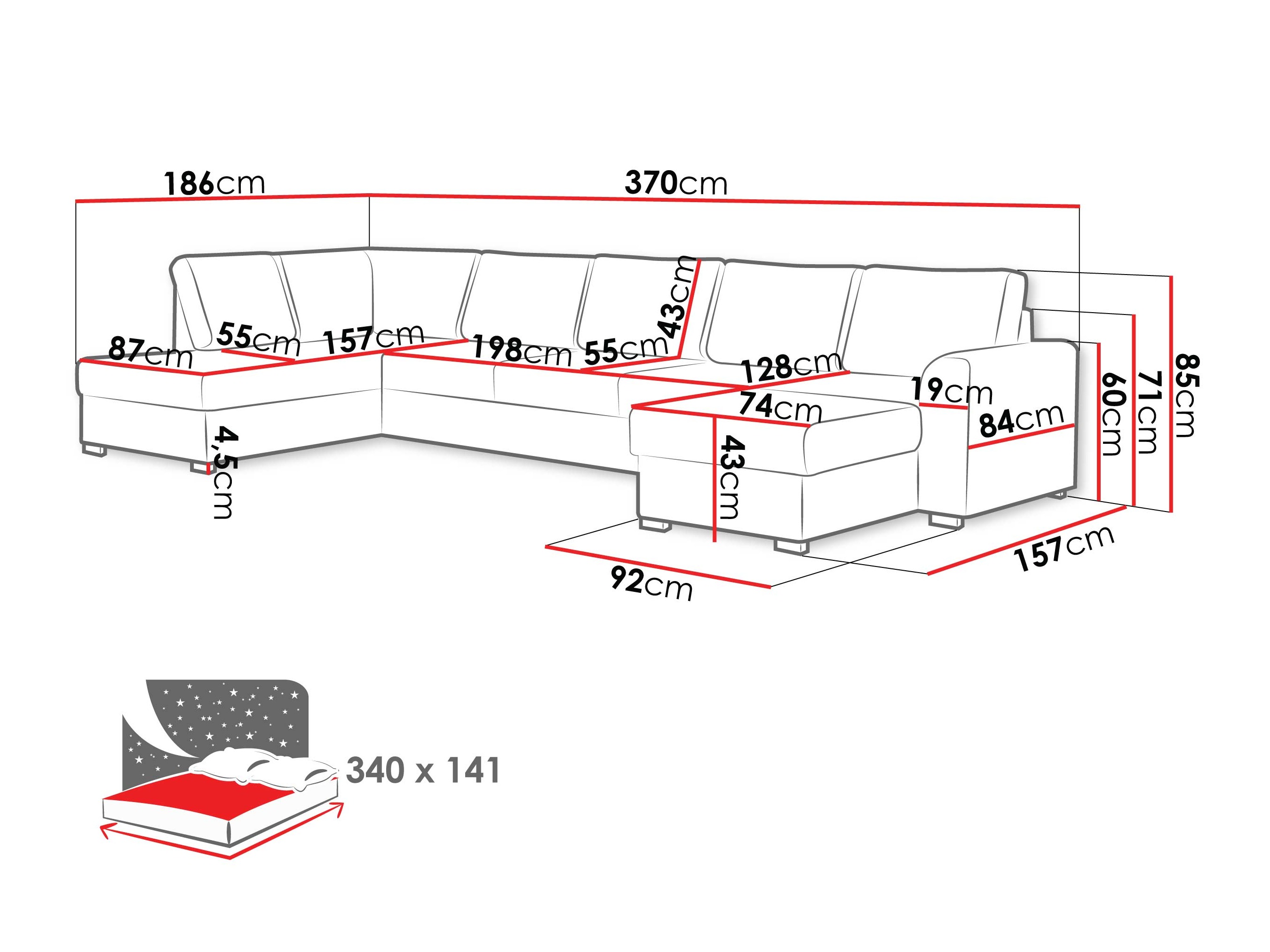 Divano angolare Comfivo Flumen III (Piano 26)