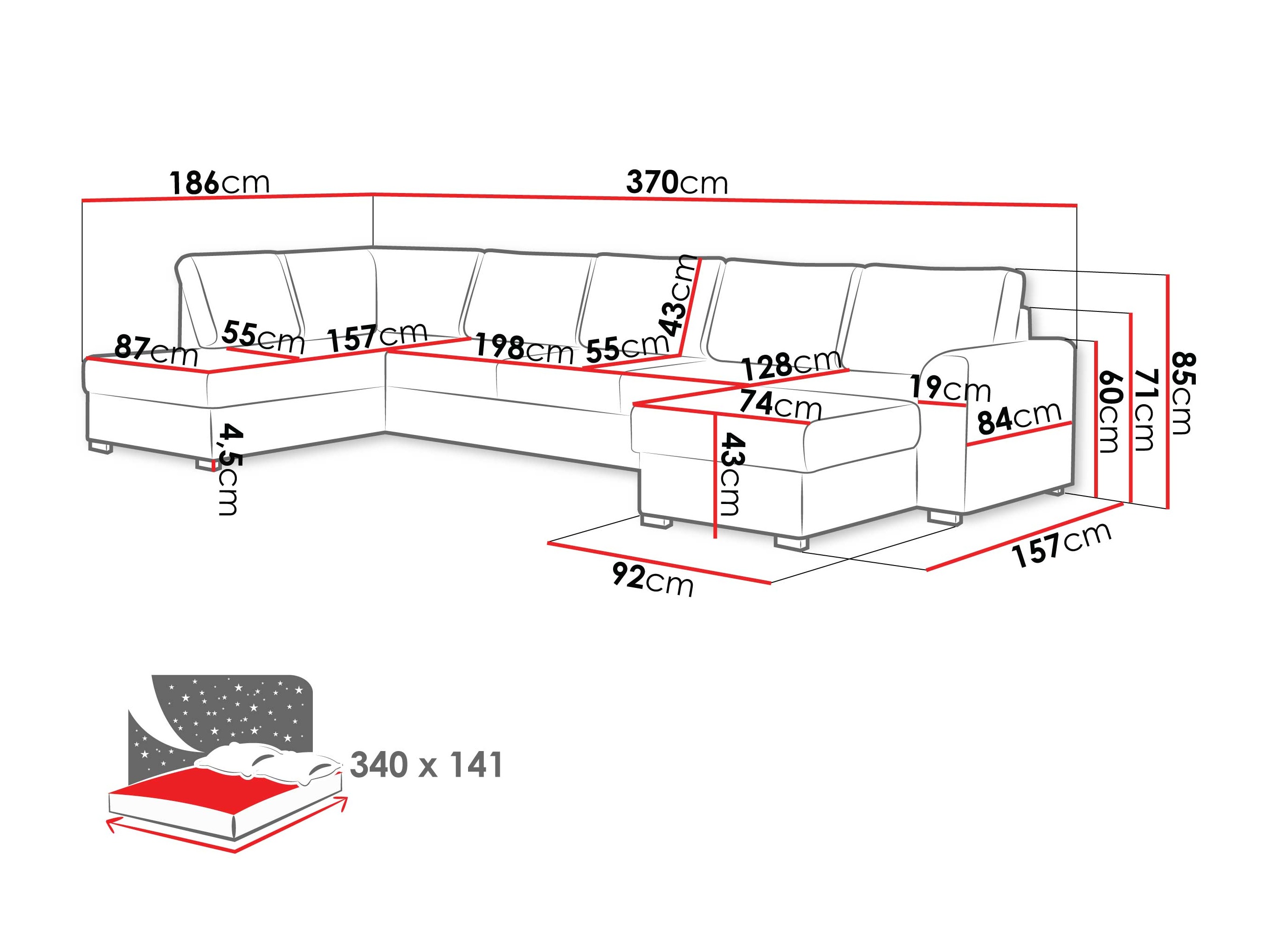 Divano angolare Comfivo Flumen III (Piano 28)