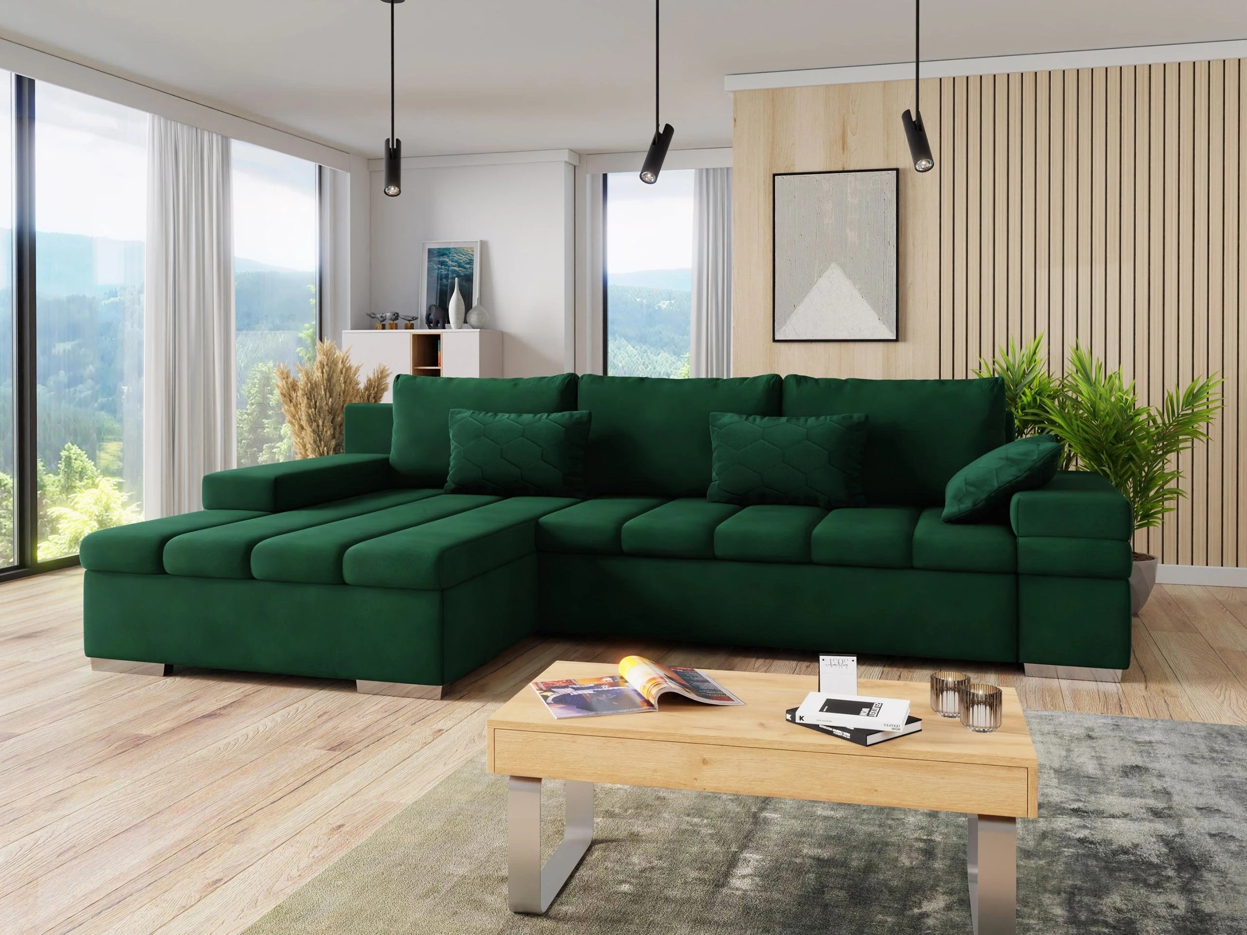 Divano angolare Comfivo Olivetum II (Uttario Velvet 2951 + Magic Velvet Pik 2225)