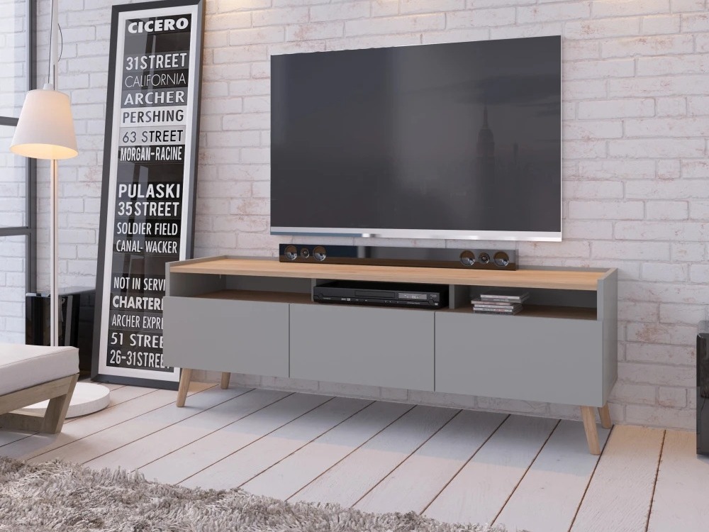 Mobile porta TV Monmelo 100 (Grigio)