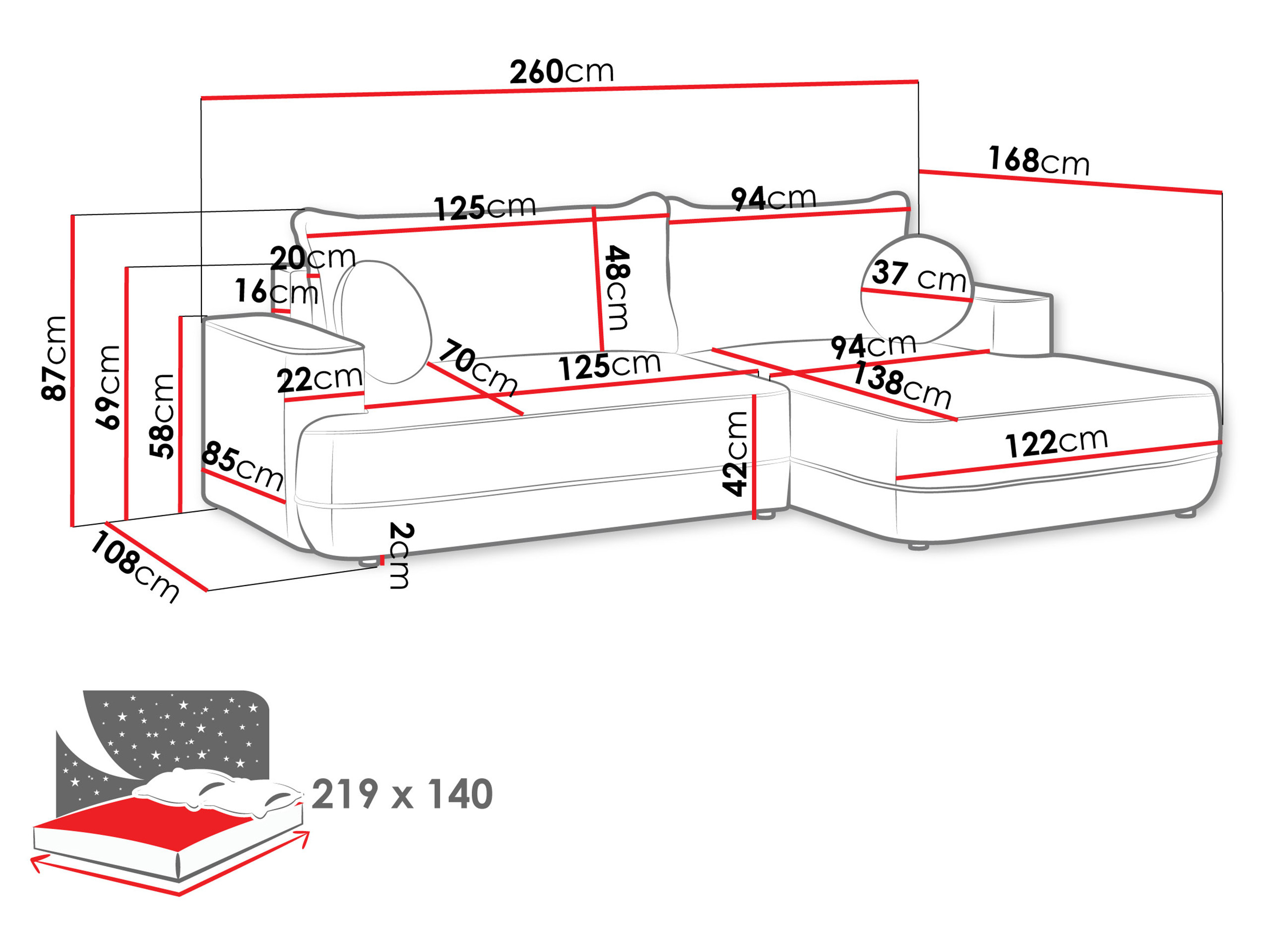 Divano angolare Magal I (Velo 623)