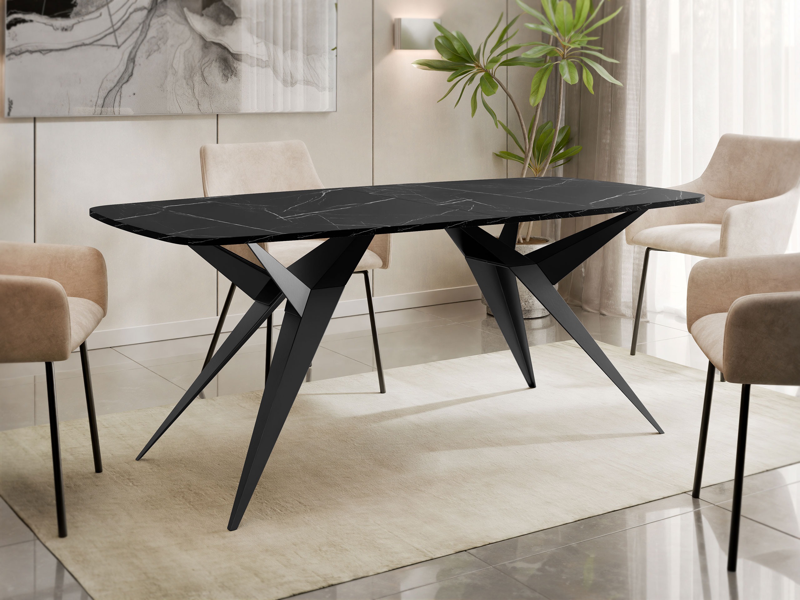 Tavolo Oswego 152 (Marmo nero)
