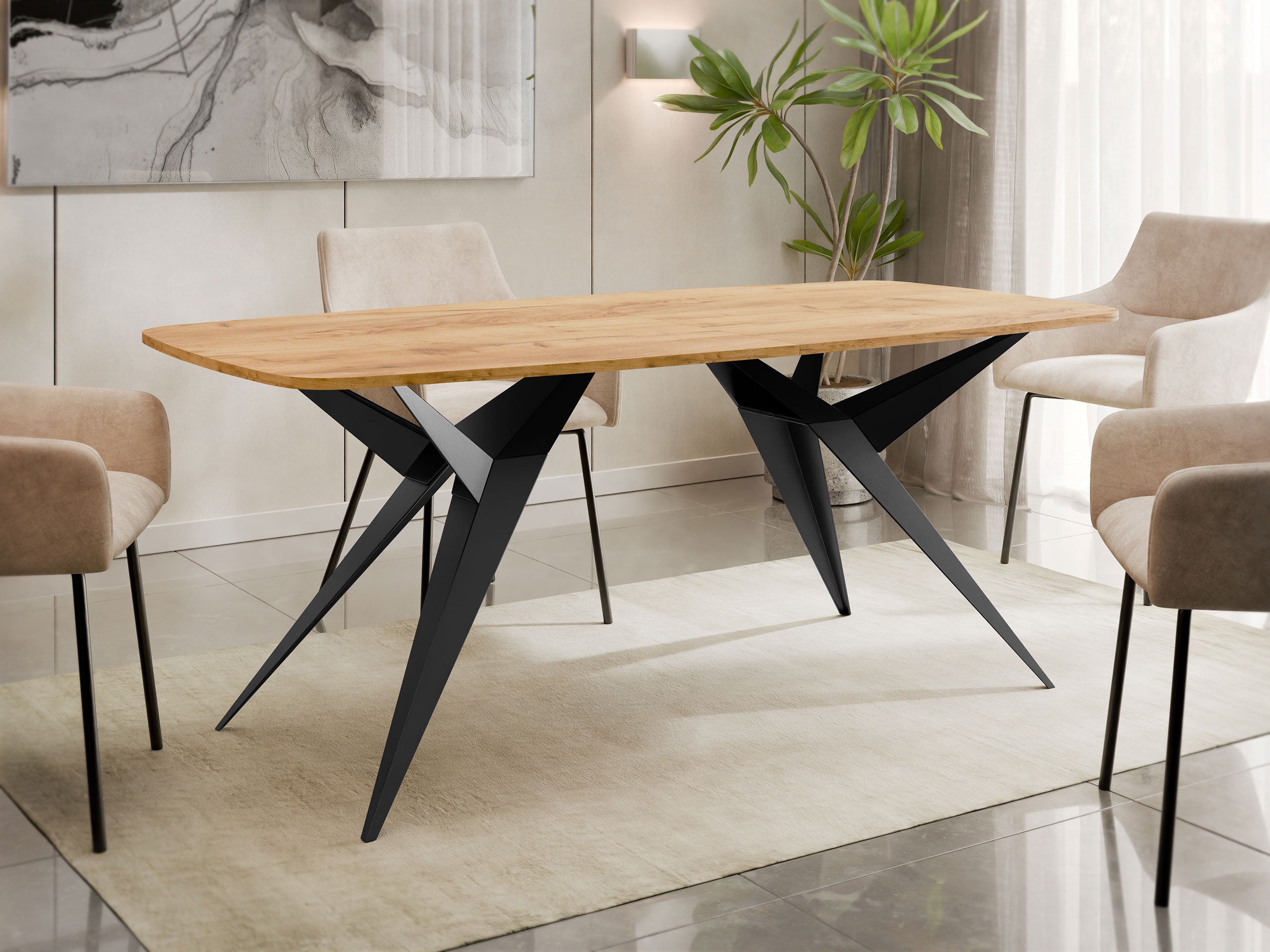 Tavolo Oswego 152 (Quercia dorata artigianale)