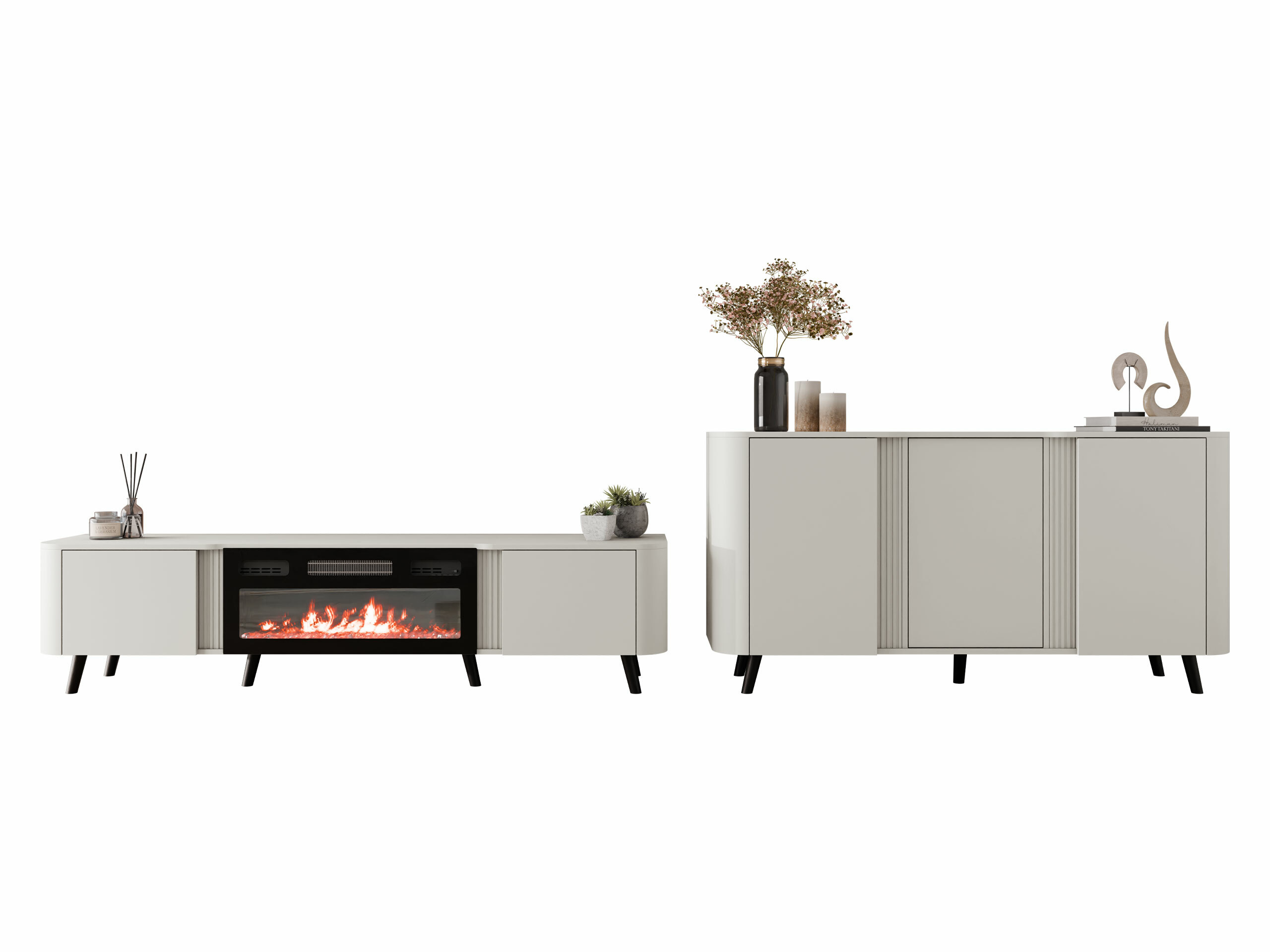 Parete attrezzata Charlotte 204 (Cachemire + Nero)