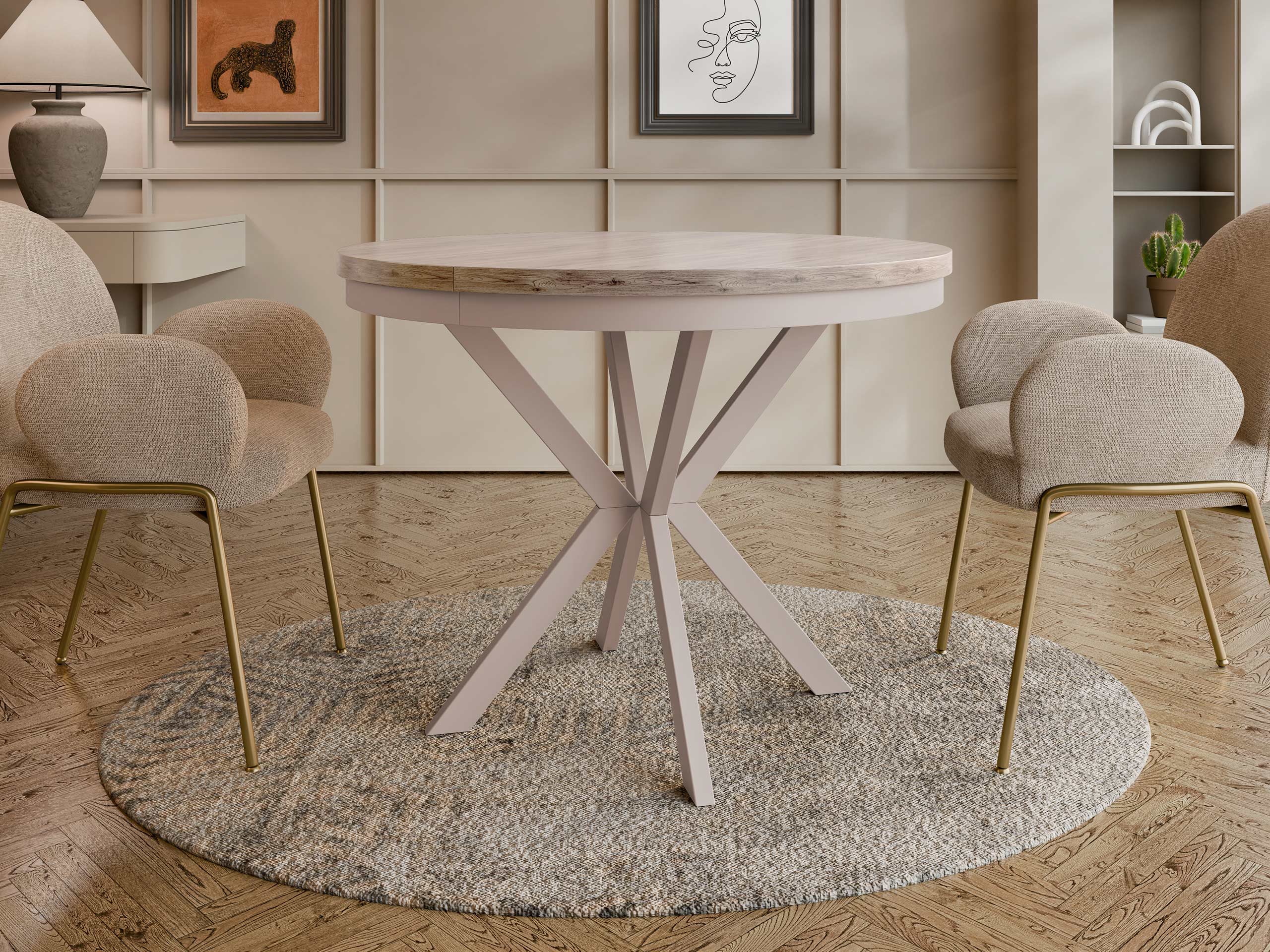 Tavolo Oswego 155 (Luminoso legno + Cachemire)