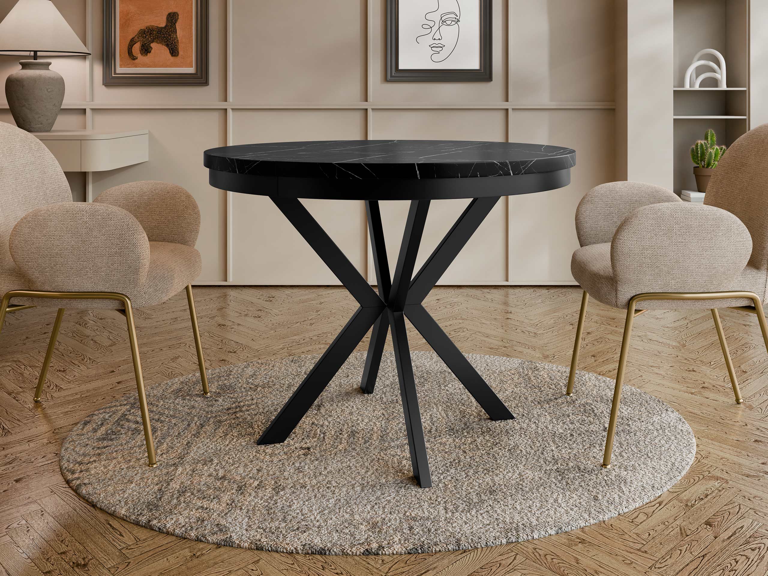 Tavolo Oswego 156 (Marmo nero)
