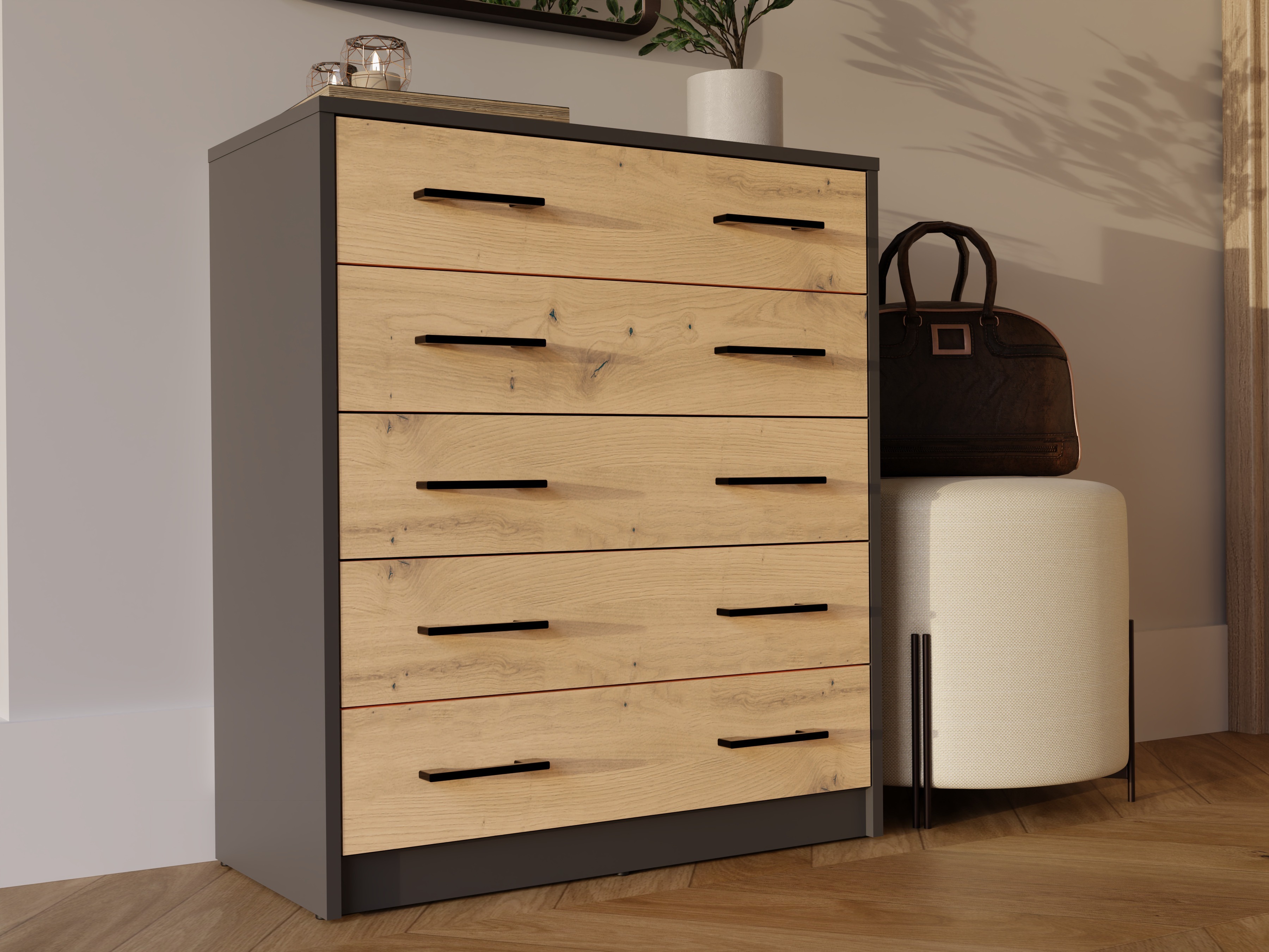 Scarpiera Mandeville 372 (Rovere Artisan + Antracite)
