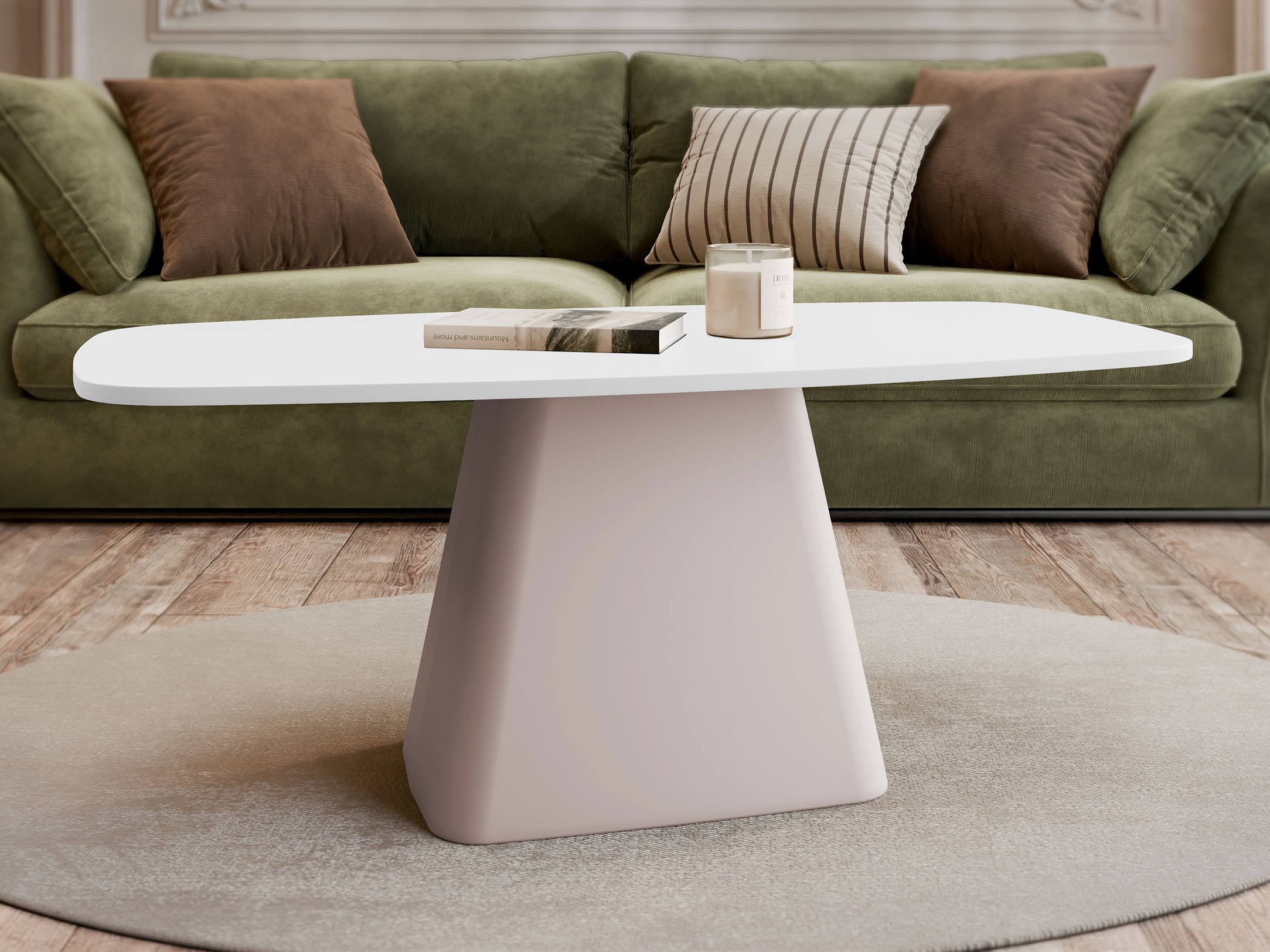 Tavolino da caffè Oswego 158 (Bianco + Cachemire)