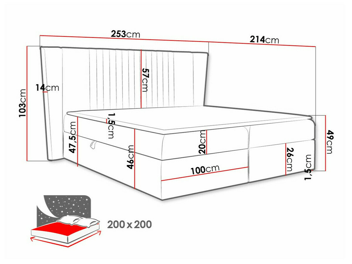 Letto continentale Fenestra (Magic Velvet 2258)