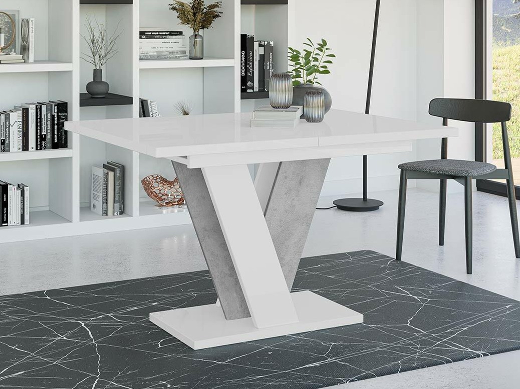 Tavolo Goodyear 125 (Bianco lucido + Grigio)