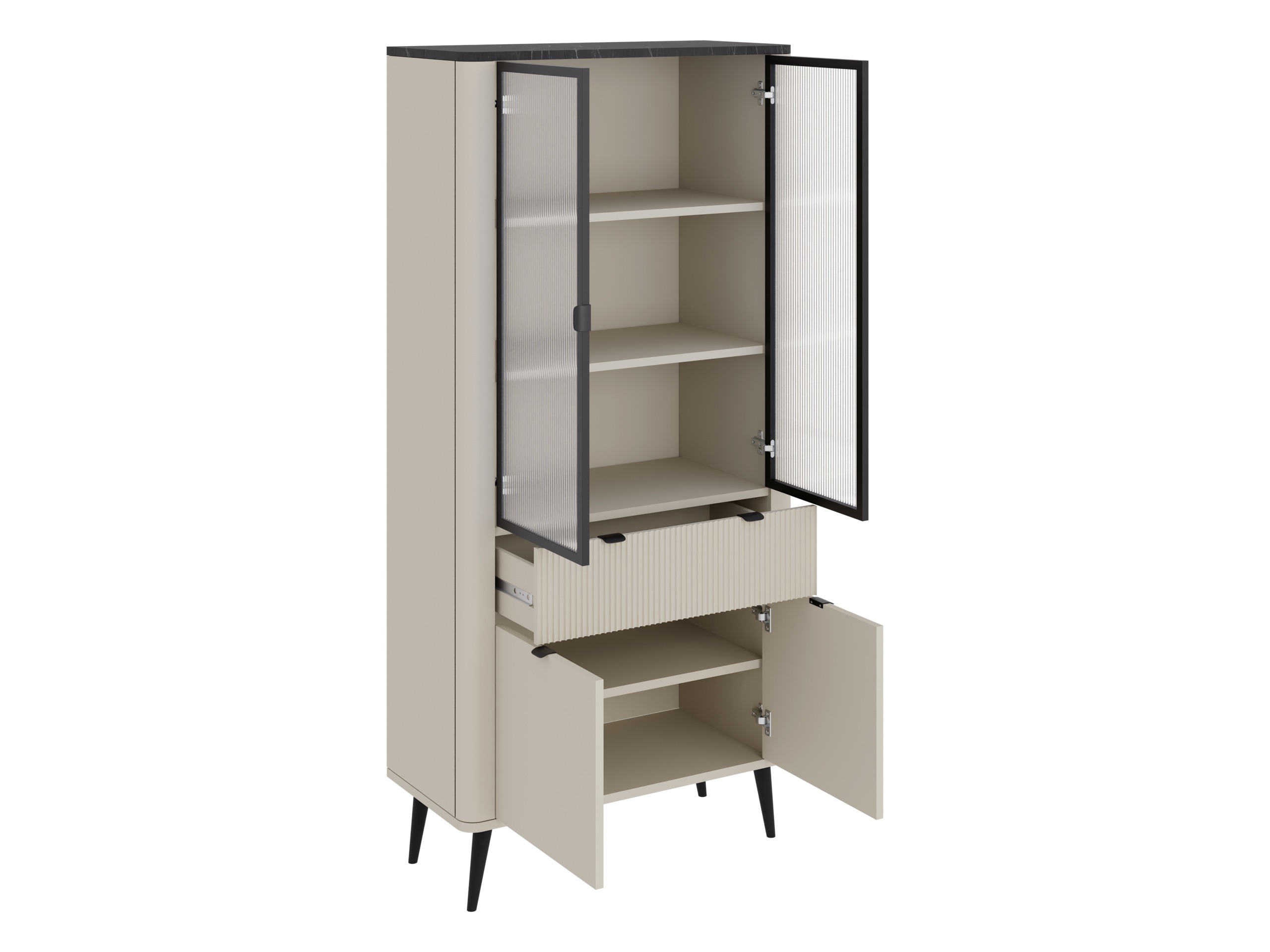 Parete attrezzata Lufela 120 (Cachemire + Noce)