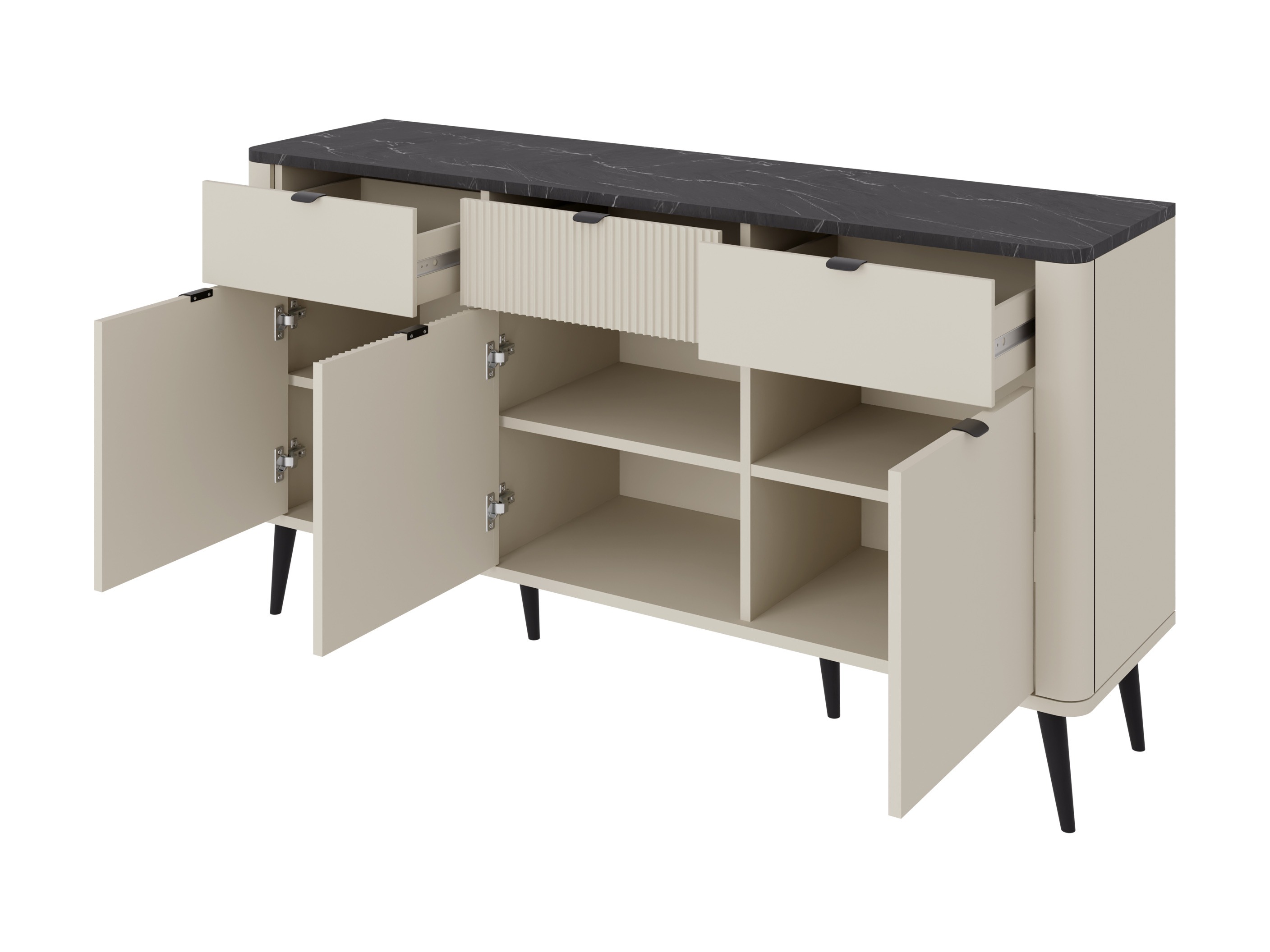 Parete attrezzata Lufela 122 (Cachemire + Noce)