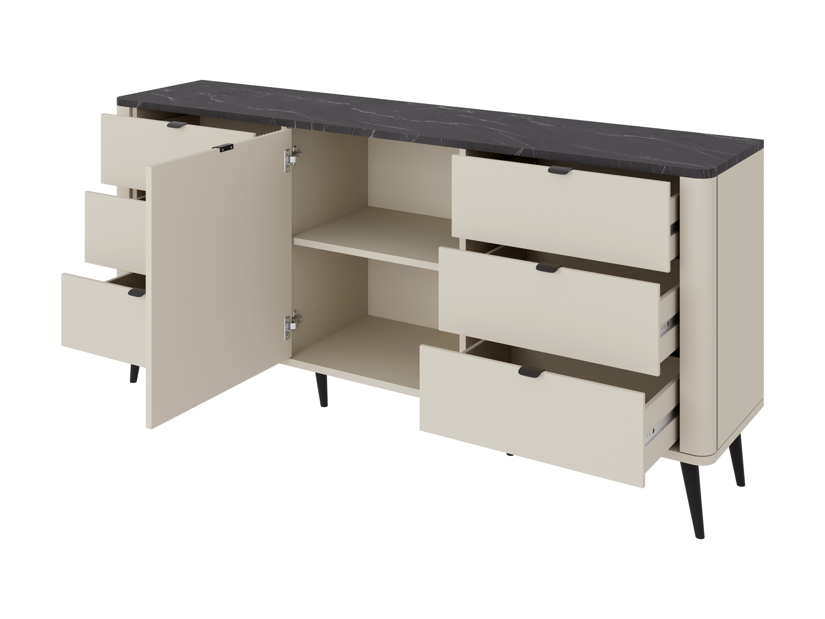 Parete attrezzata Lufela 122 (Cachemire + Noce)