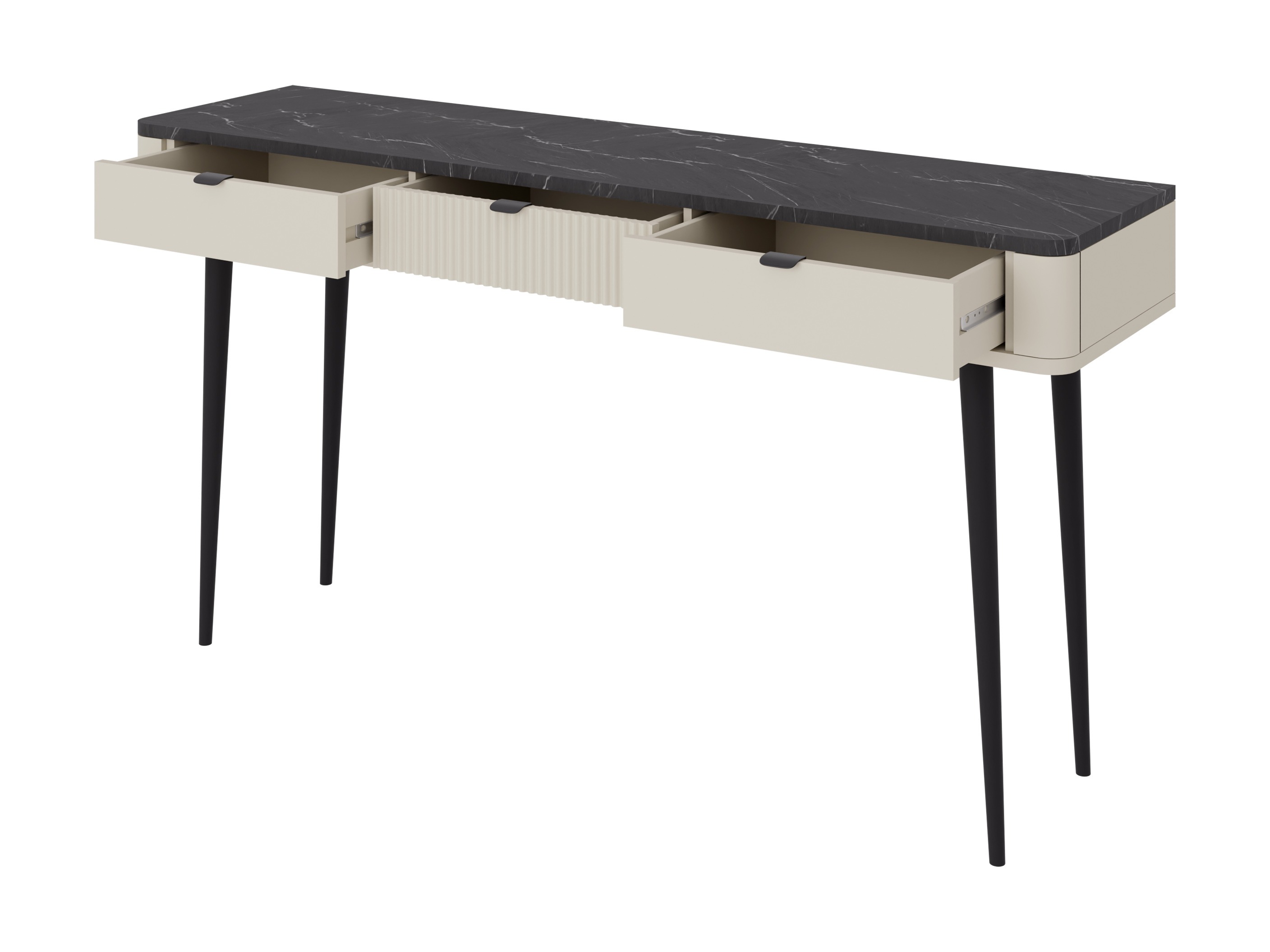 Scrivania da ufficio Lufela 114 (Cachemire + Marmo grigio)
