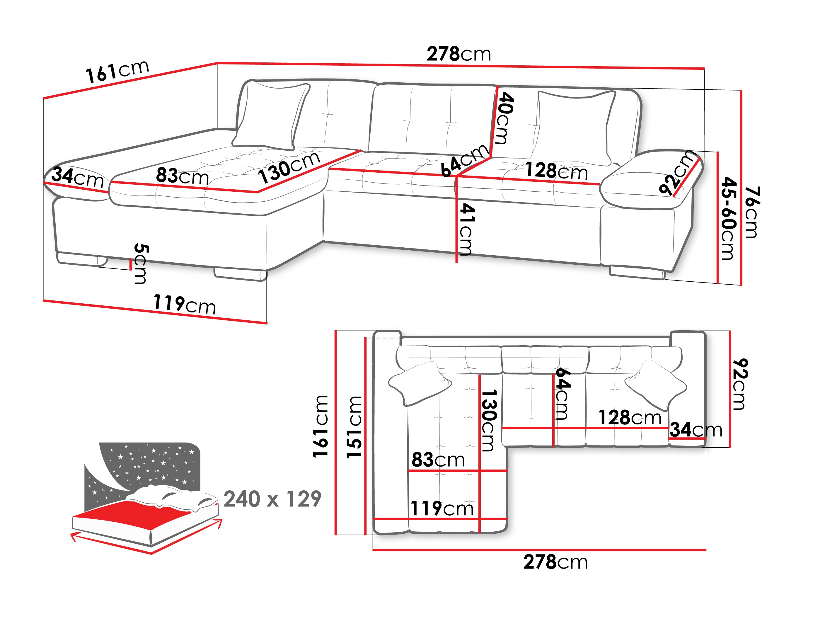 Divano angolare Comfivo Sanitas II (Maya 07 + Maya 02)