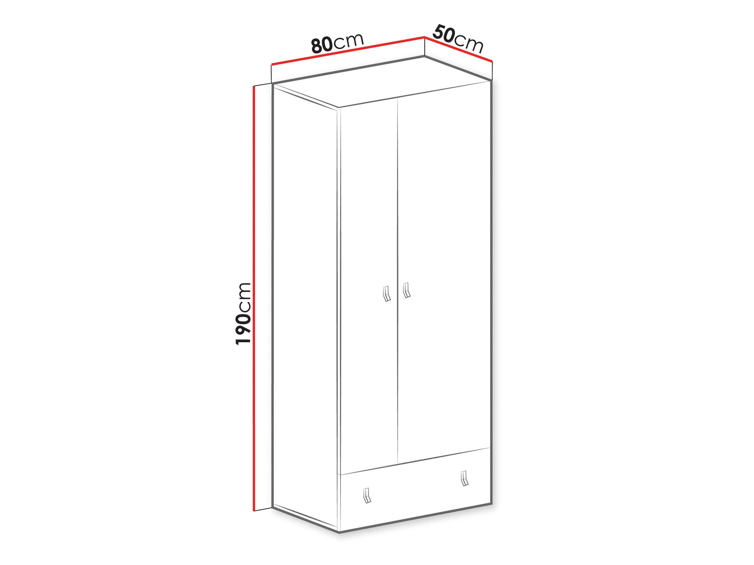 Armadio Camteso 101 (Bianco + Quercia + Turchese)