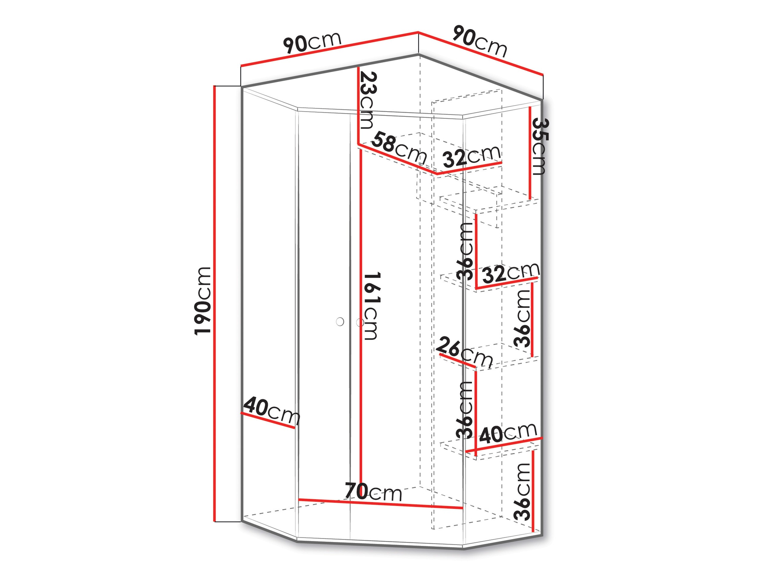 Armadio ad angolo Tesmonu 101