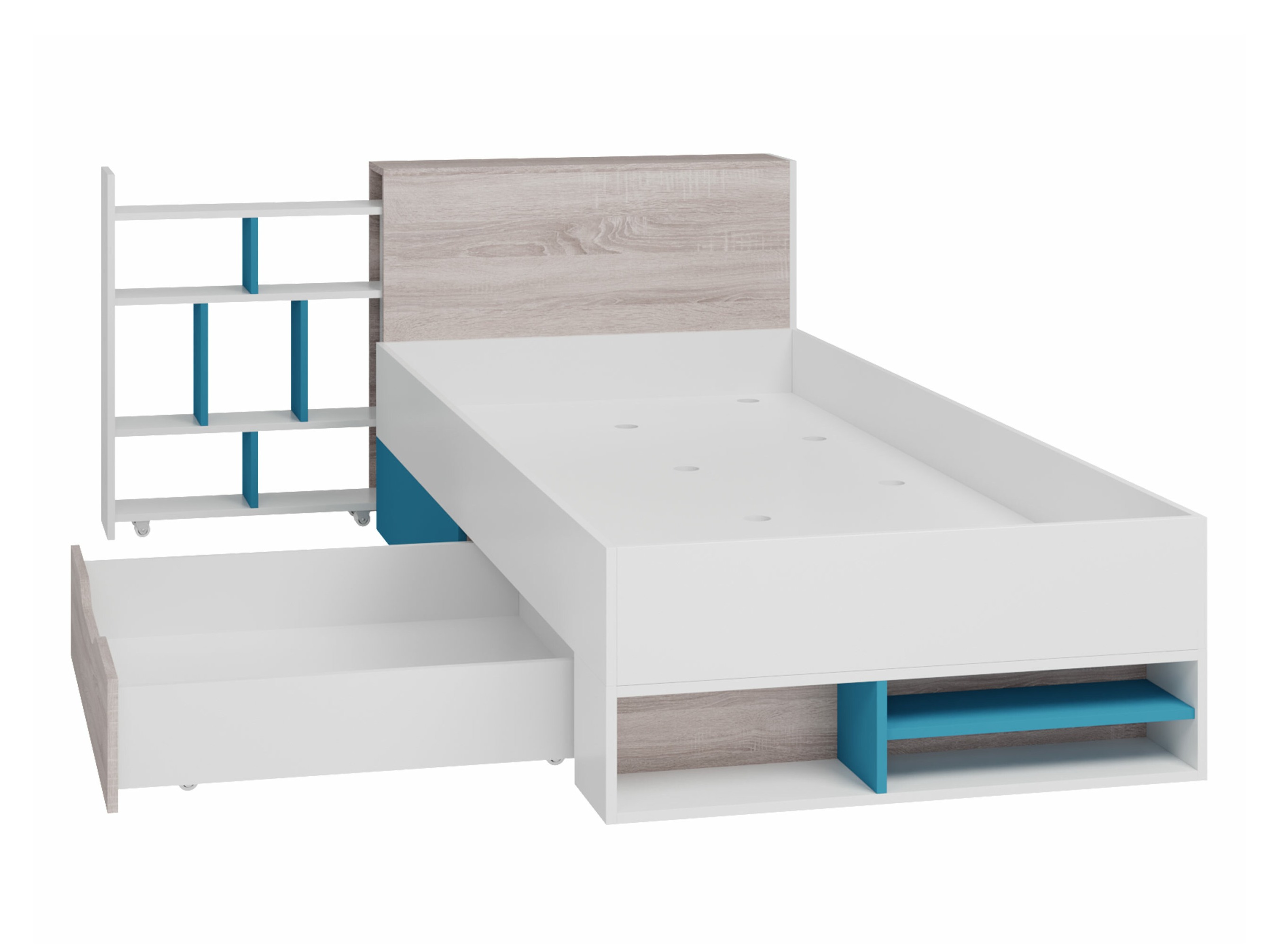 Letto Camteso 112 (Nero + Quercia + Beige)