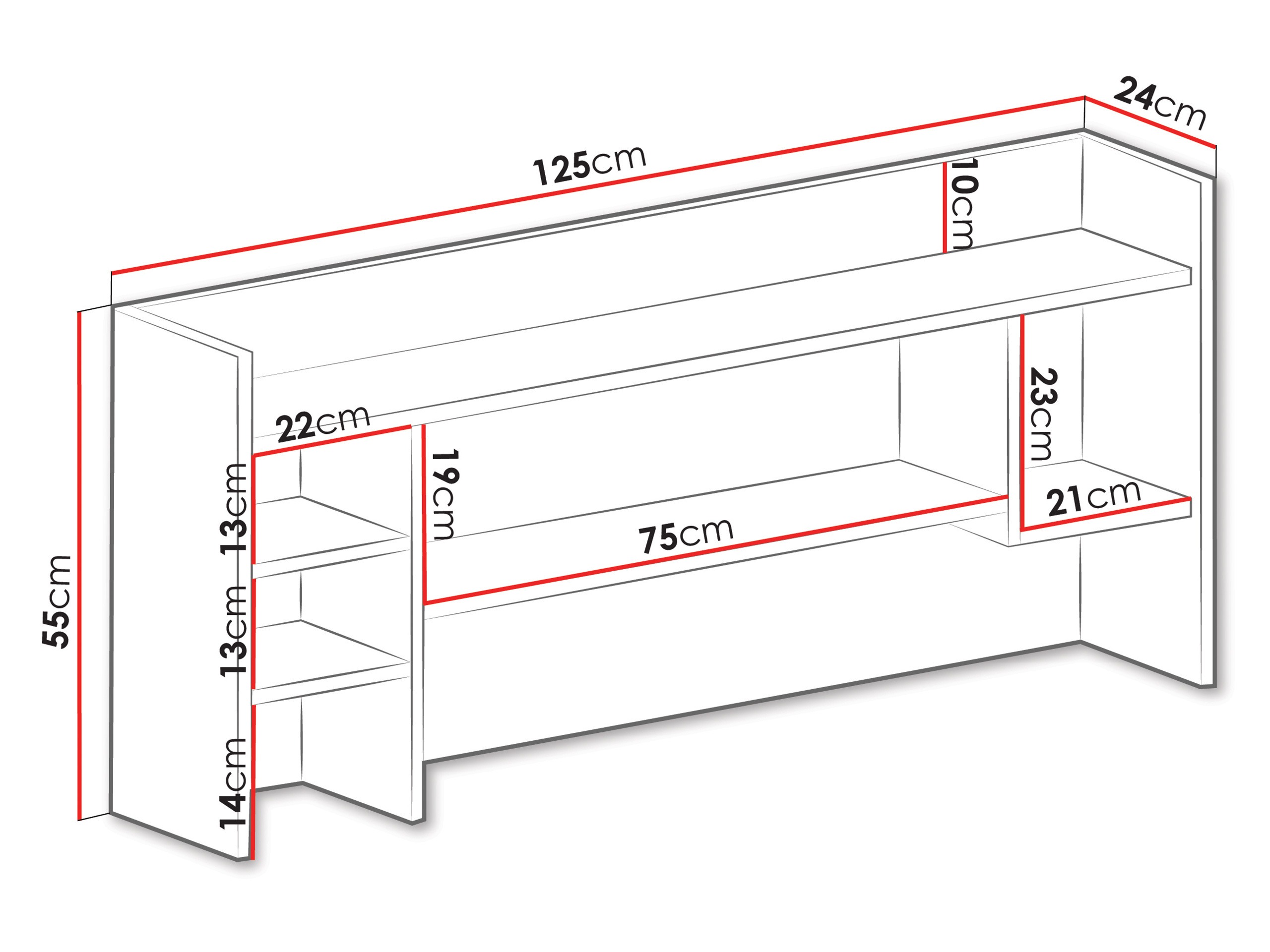 Mensola Camteso 109 (Bianco + Quercia + Turchese)