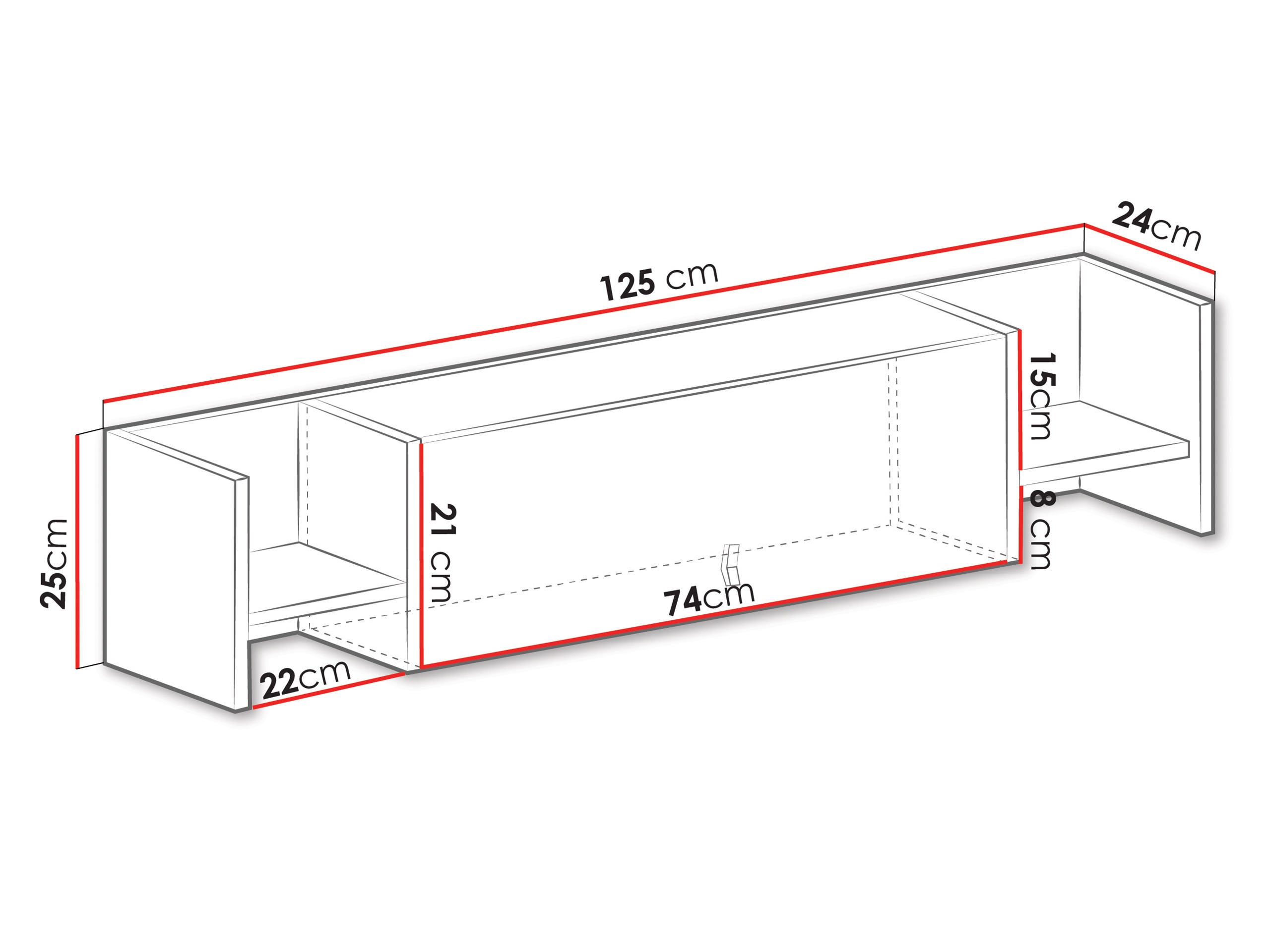 Mensola Camteso 110 (Bianco + Quercia + Turchese)