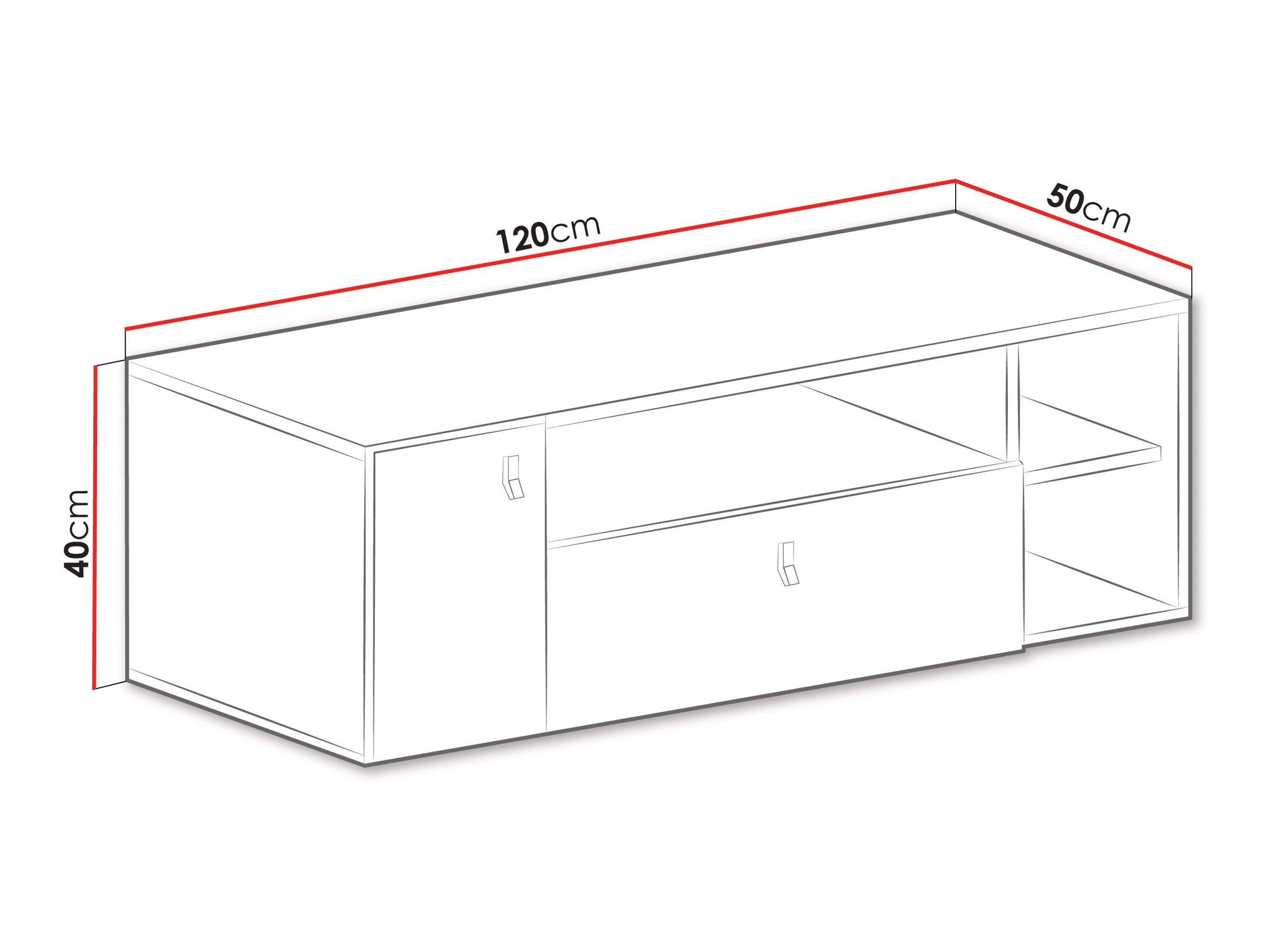 Mobile porta TV Camteso 108 (Bianco + Quercia + Turchese)