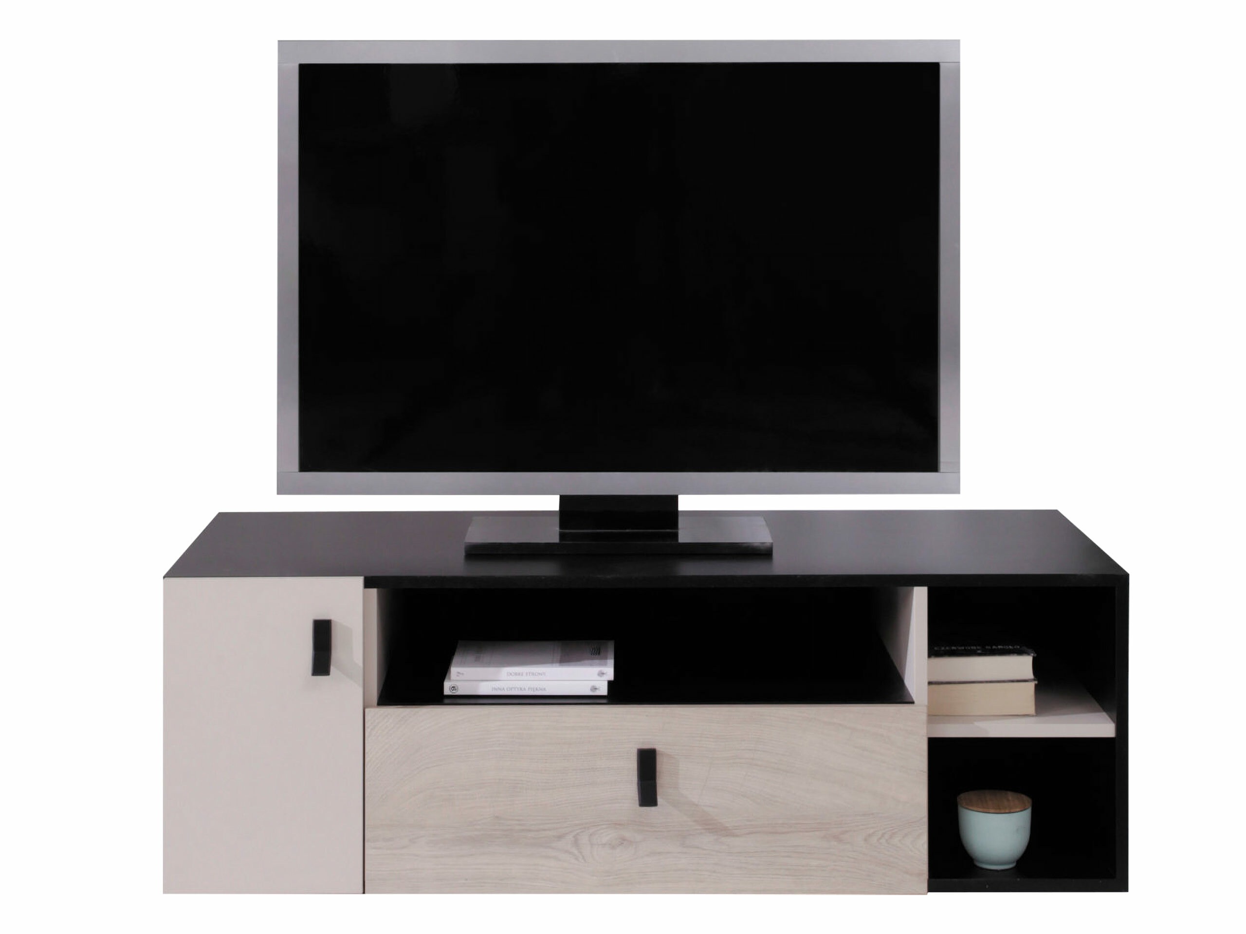 Mobile porta TV Camteso 108 (Nero + Quercia + Beige)