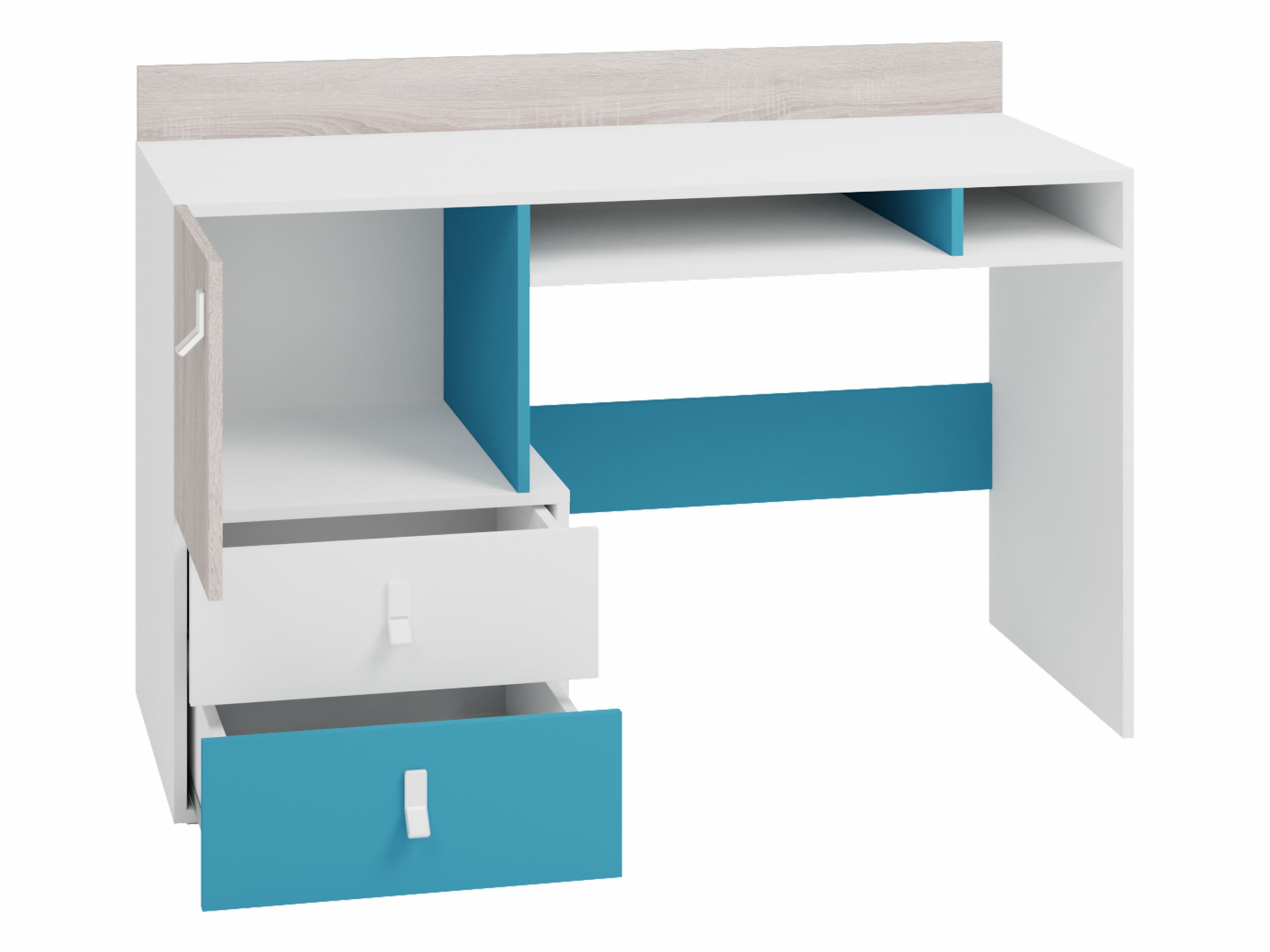 Scrivania da ufficio Camteso 107 (Nero + Quercia + Beige)