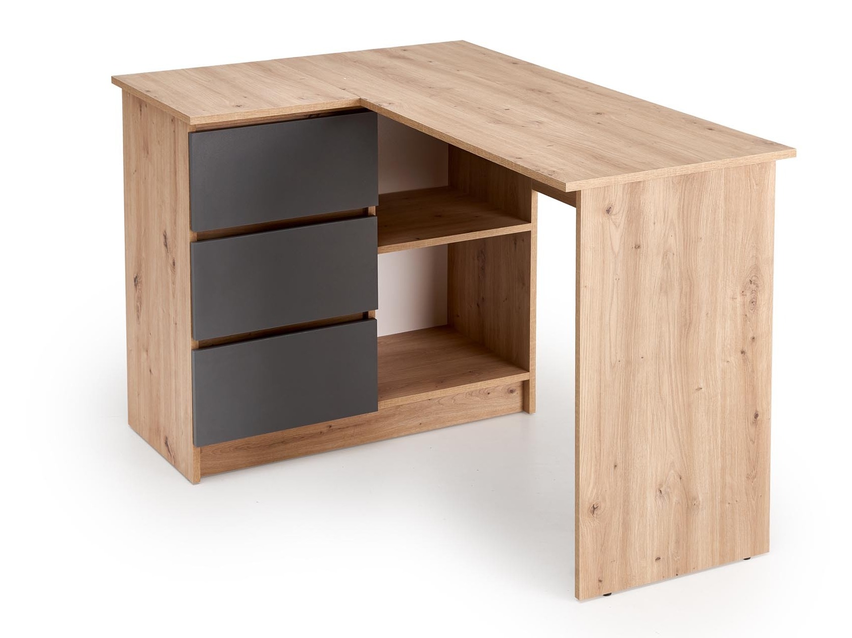 Scrivanie angolare Houston 1950 (Grafite + Rovere Artisan)