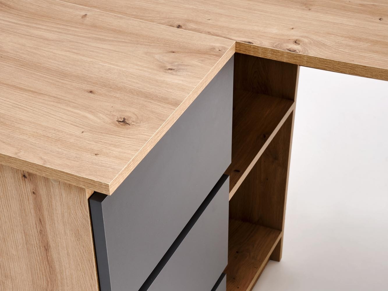 Scrivanie angolare Houston 1950 (Grafite + Rovere Artisan)