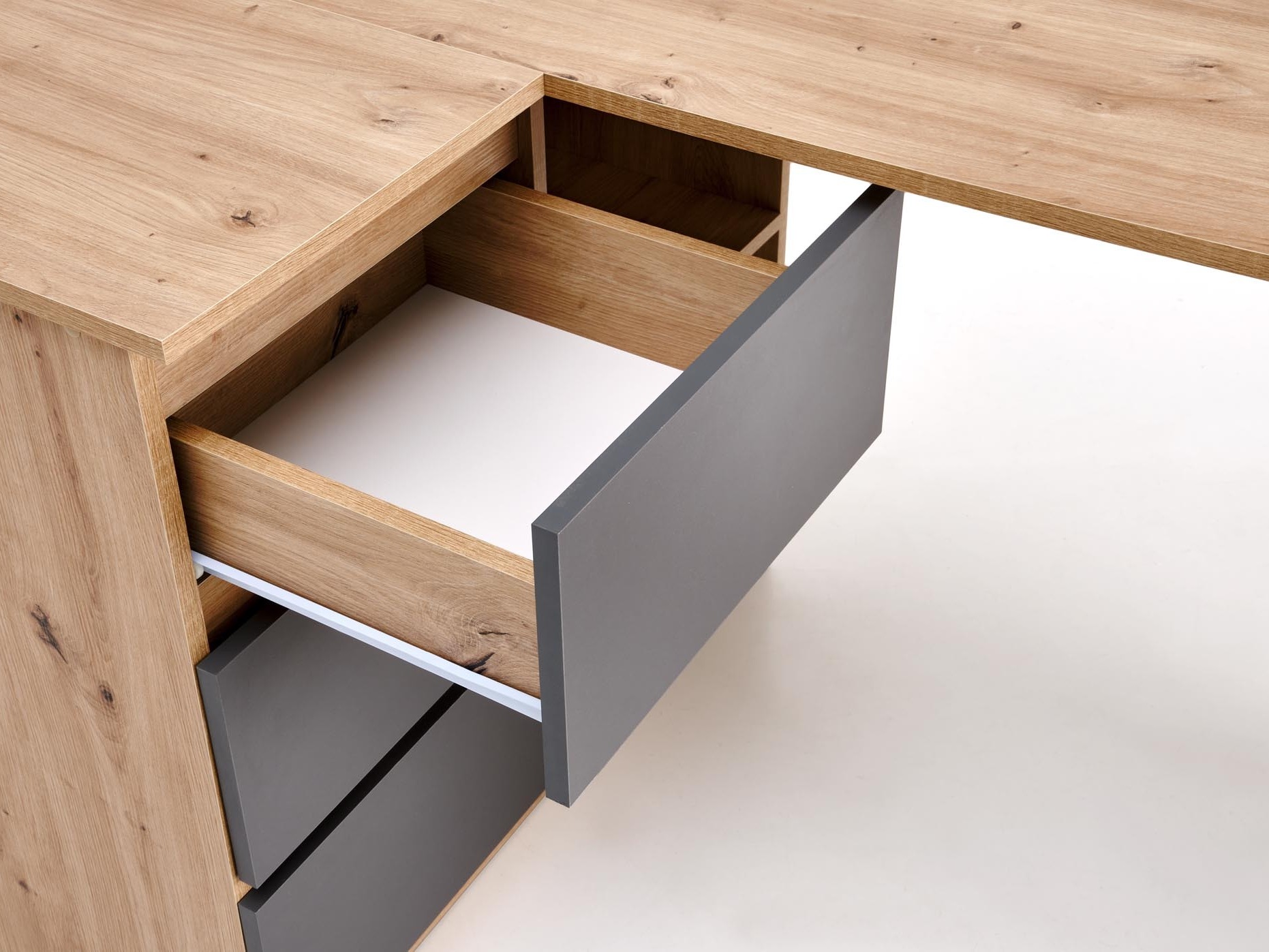 Scrivanie angolare Houston 1950 (Grafite + Rovere Artisan)