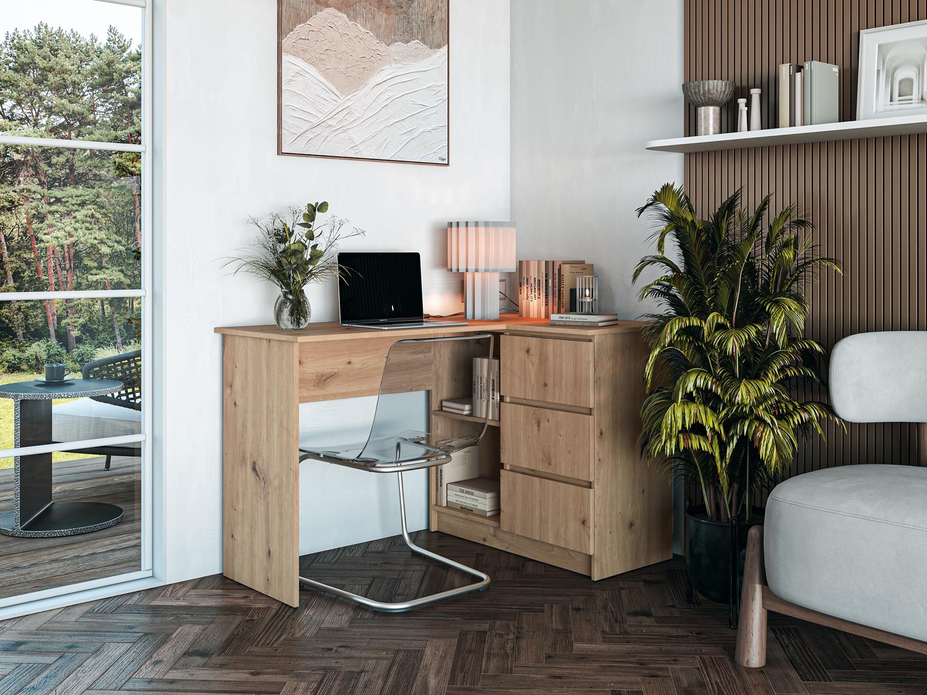 Scrivanie angolare Houston 1950 (Rovere Artisan)