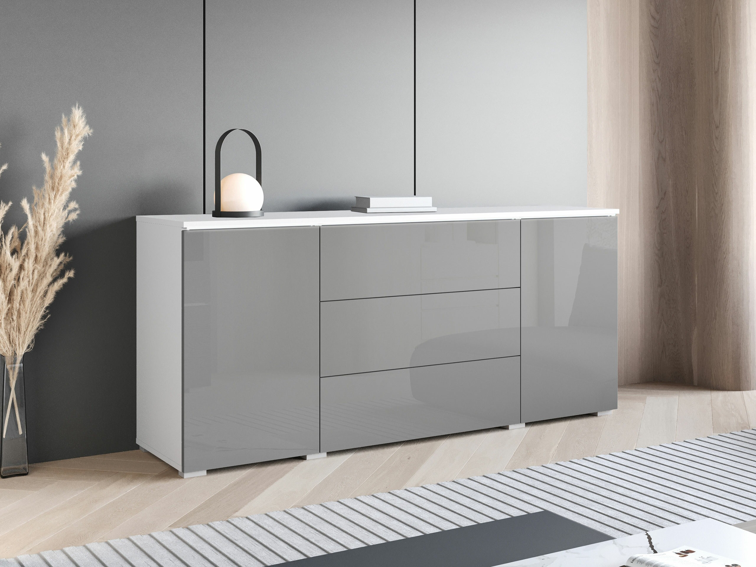 Cassettiera Mirfivo 102 (Grigio lucido)