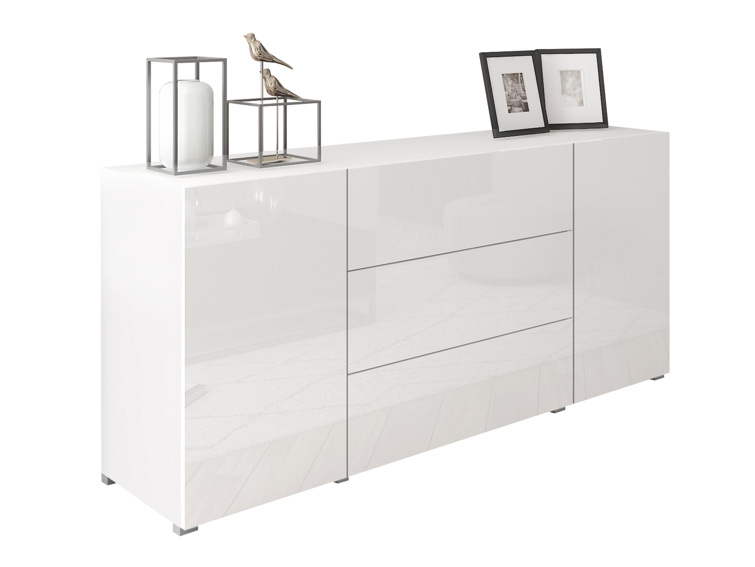 Cassettiera Sarasota 191 (Bianco + Bianco lucido)