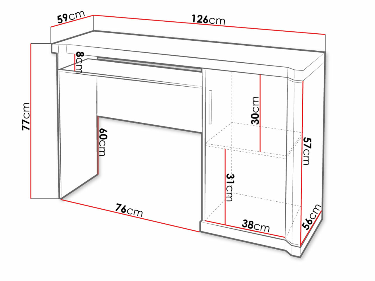 Scrivania da ufficio Lorelie 112 (Tartufo quercia)